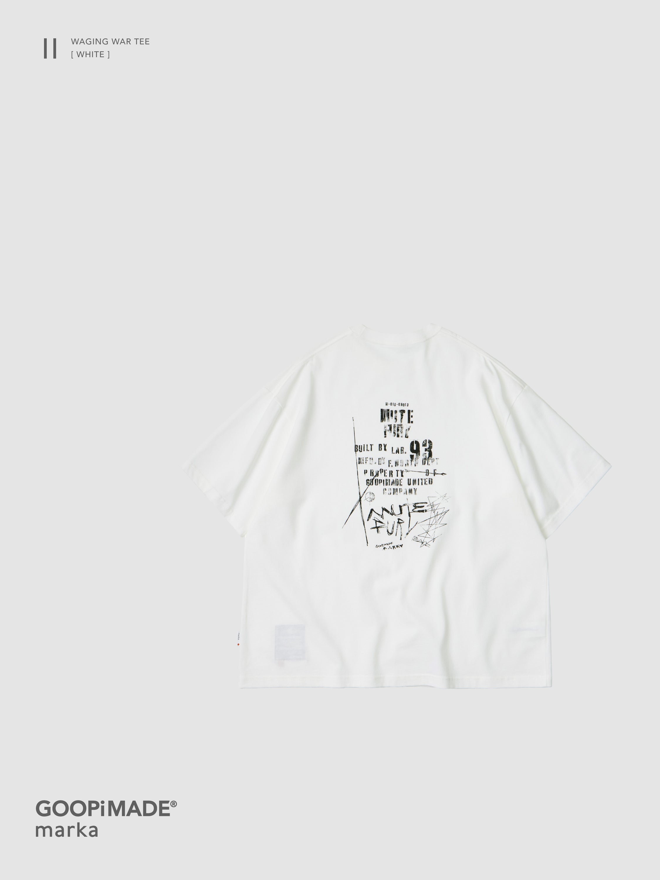 【GOOPiMADE x marka】 II / Waging War Tee, White