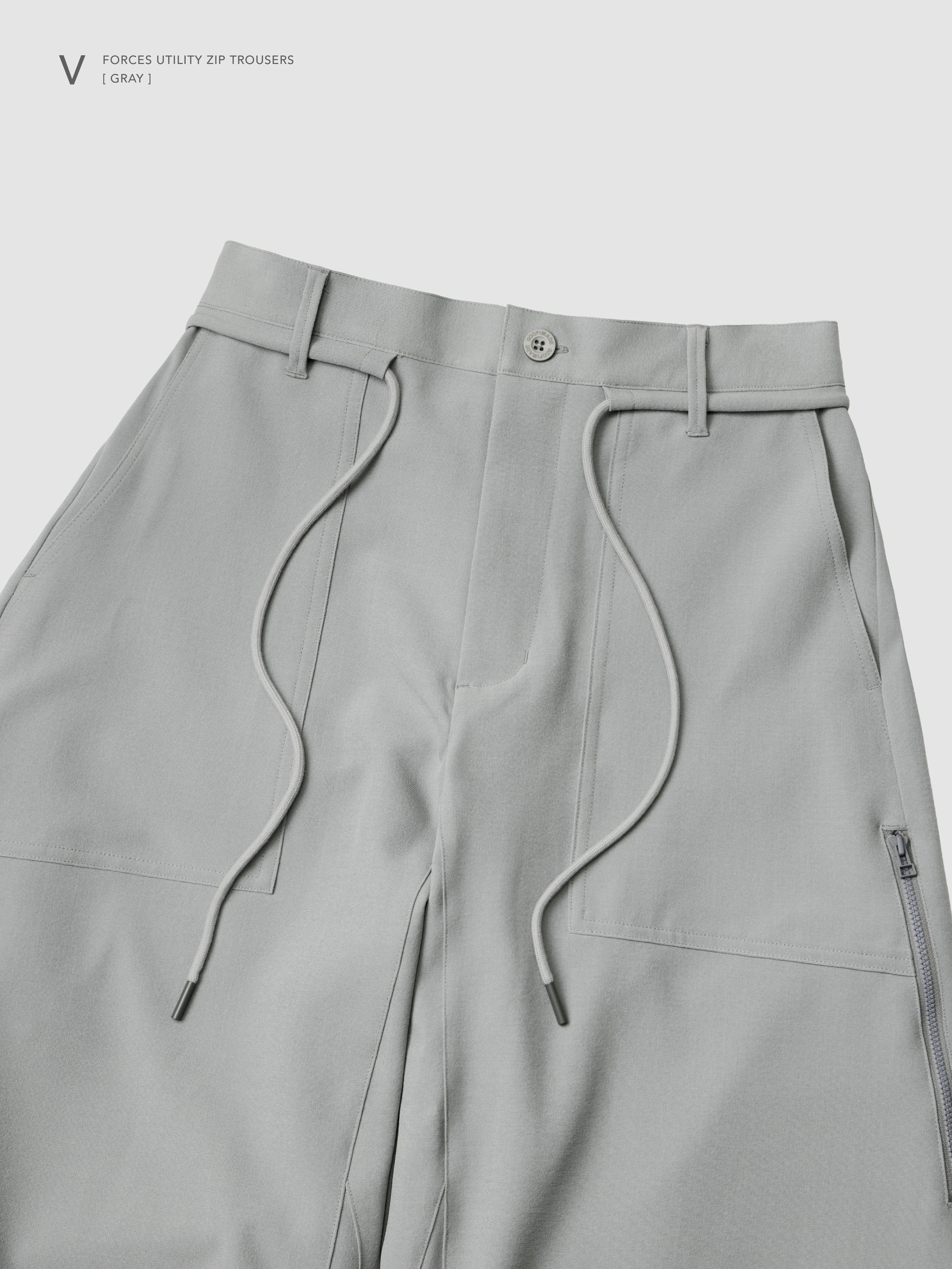 【GOOPiMADE x marka】 V / Forces Utility Zip Trousers, Gray