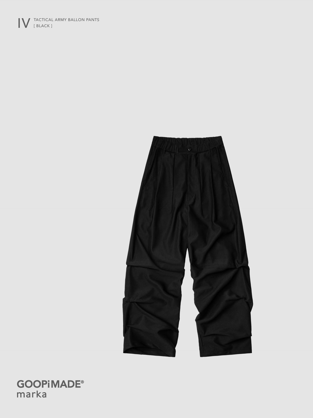 【GOOPiMADE x marka】 IV / Tactical Army Balloon Pants, Black
