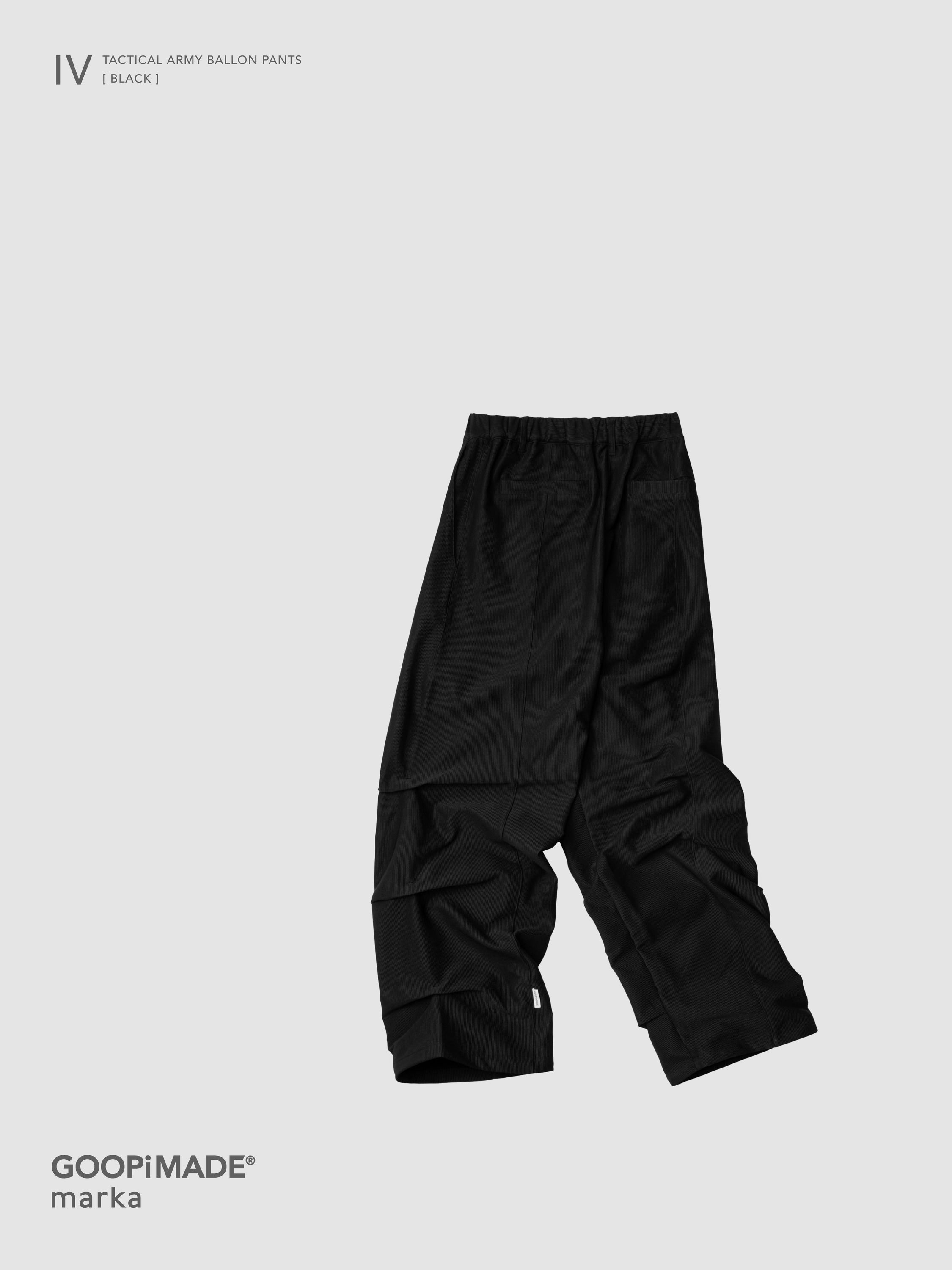 【GOOPiMADE x marka】 IV / Tactical Army Balloon Pants, Black
