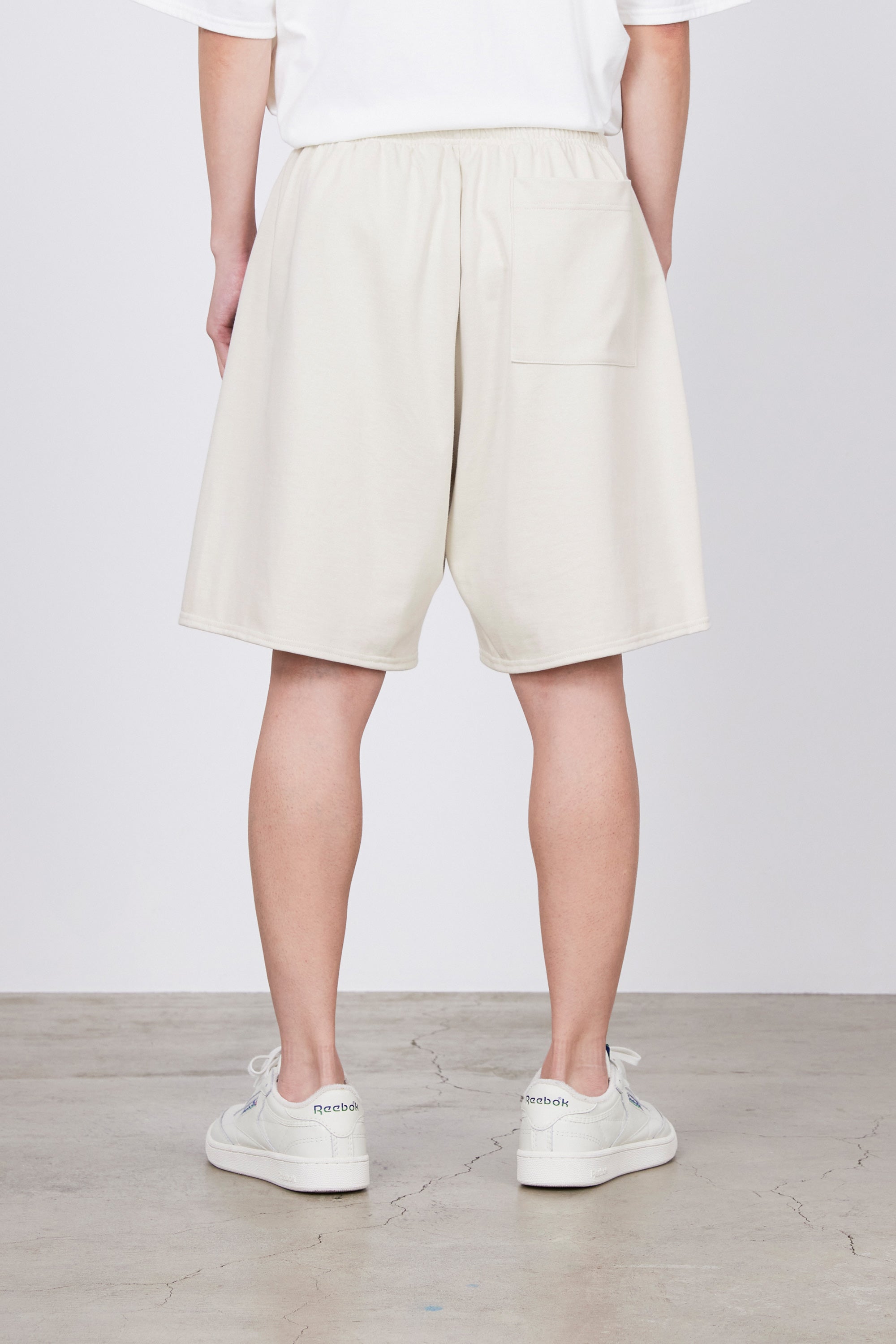 リサイクルスビンオーガニックコットン度詰め天竺 / イージーショーツ, Off White