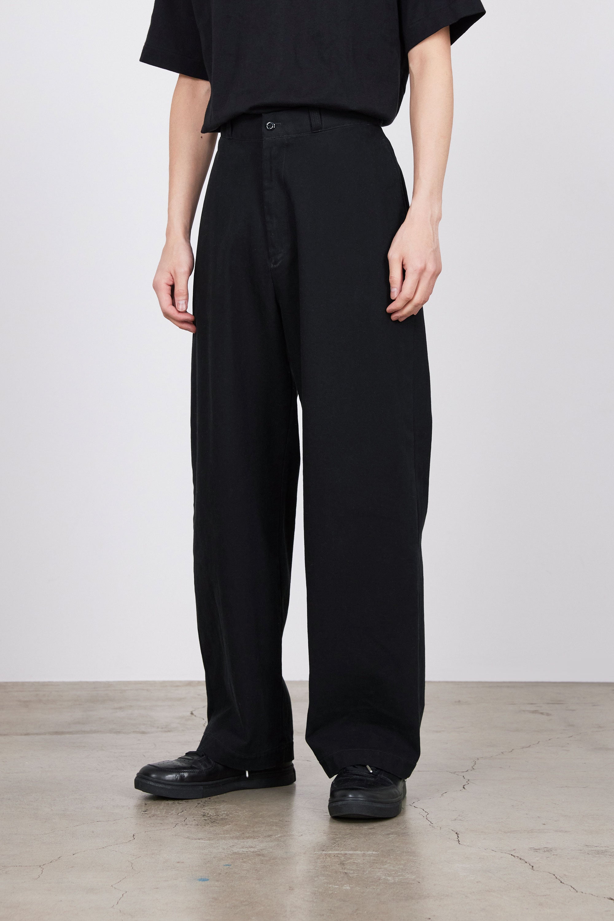 オーガニックコットンギャバ / U.S.アーミーチノトラウザー, Black