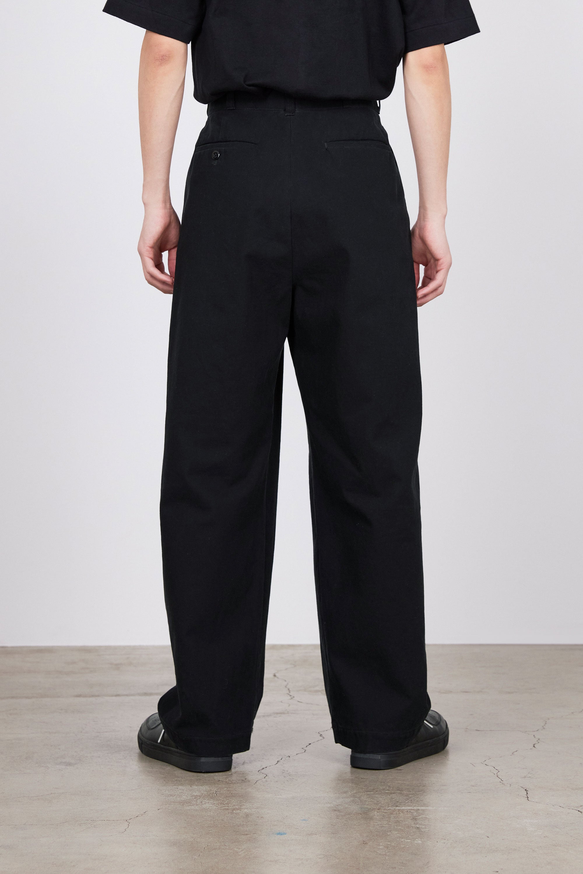 オーガニックコットンギャバ / U.S.アーミーチノトラウザー, Black