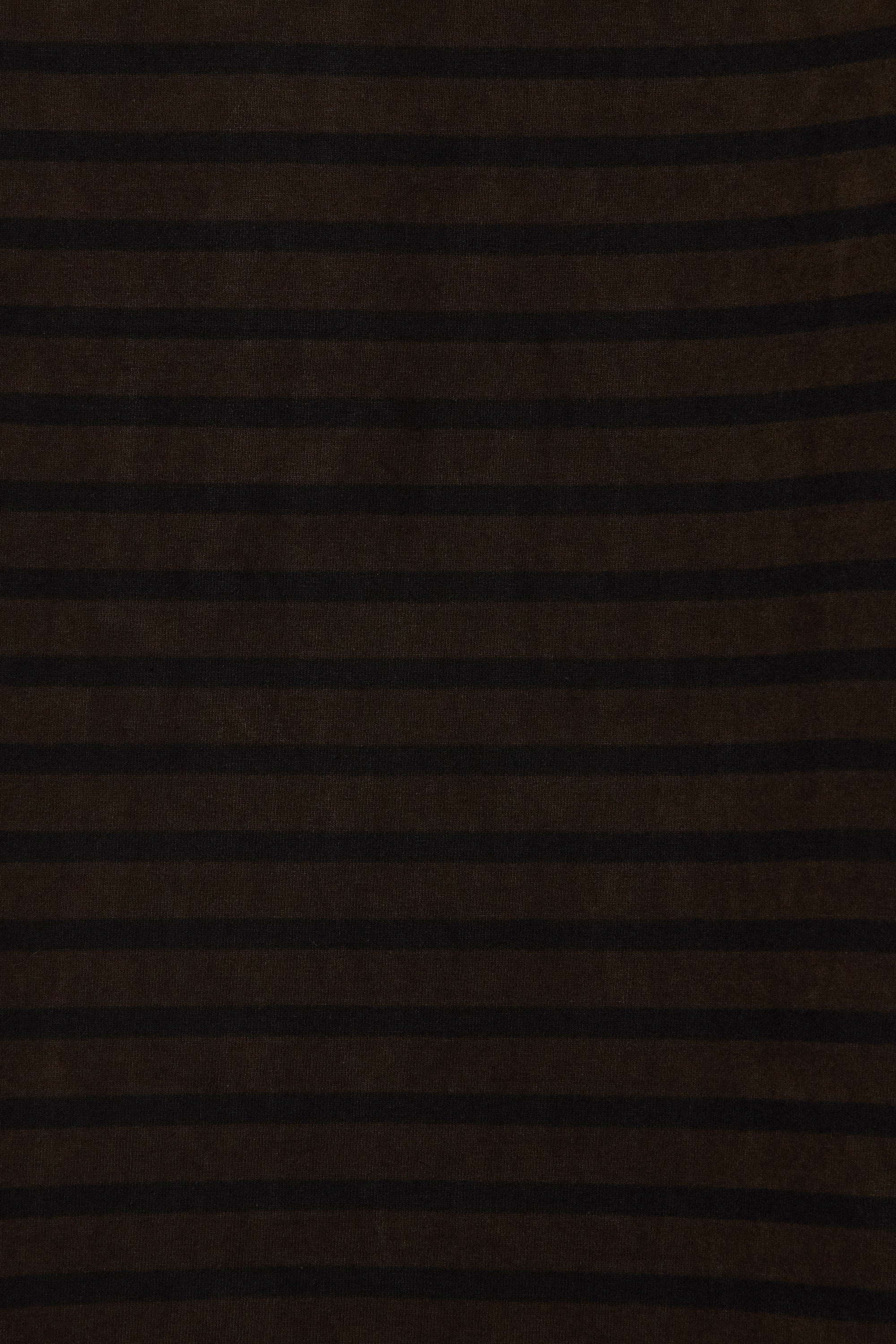 【PARKING別注】 オーガニック コットン 30//2BD 天竺 / "Doro-Zome" バスクシャツ L/S, Dark Brown