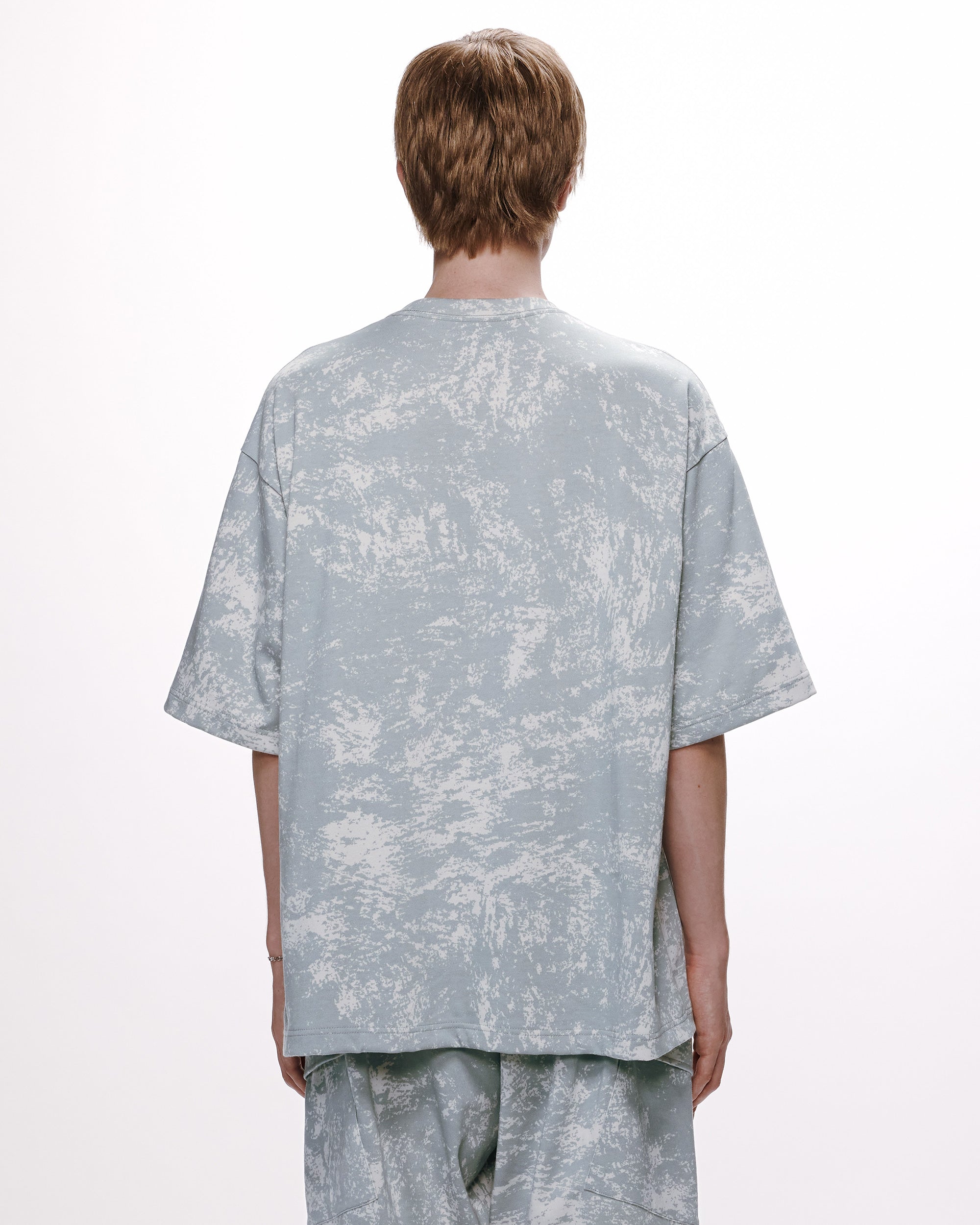 リサイクルスビンオーガニックコットン度詰め天竺 / ルーズフィットポケットTEE, White Camo