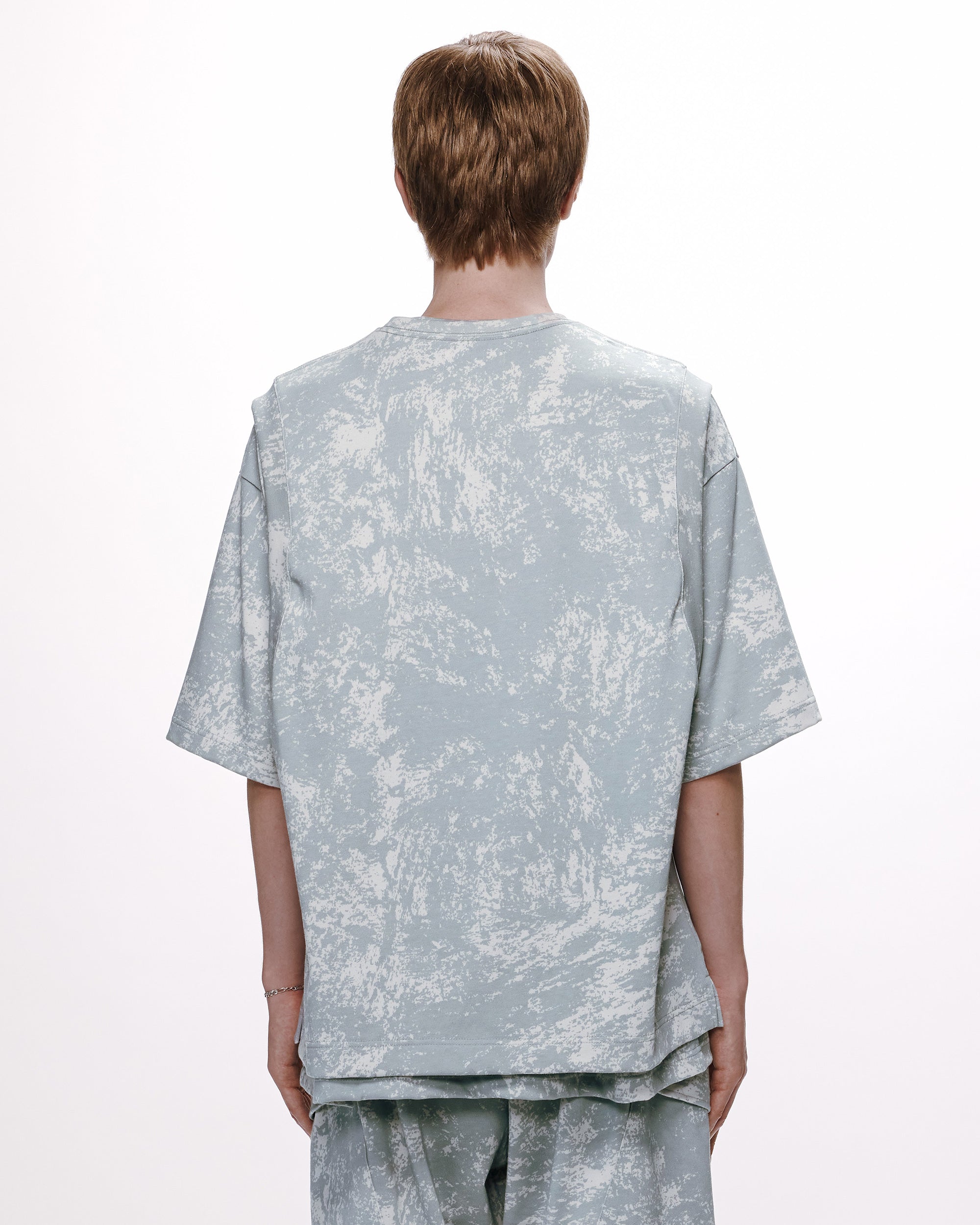 リサイクルスビンオーガニックコットン度詰め天竺 / ベスト, White Camo