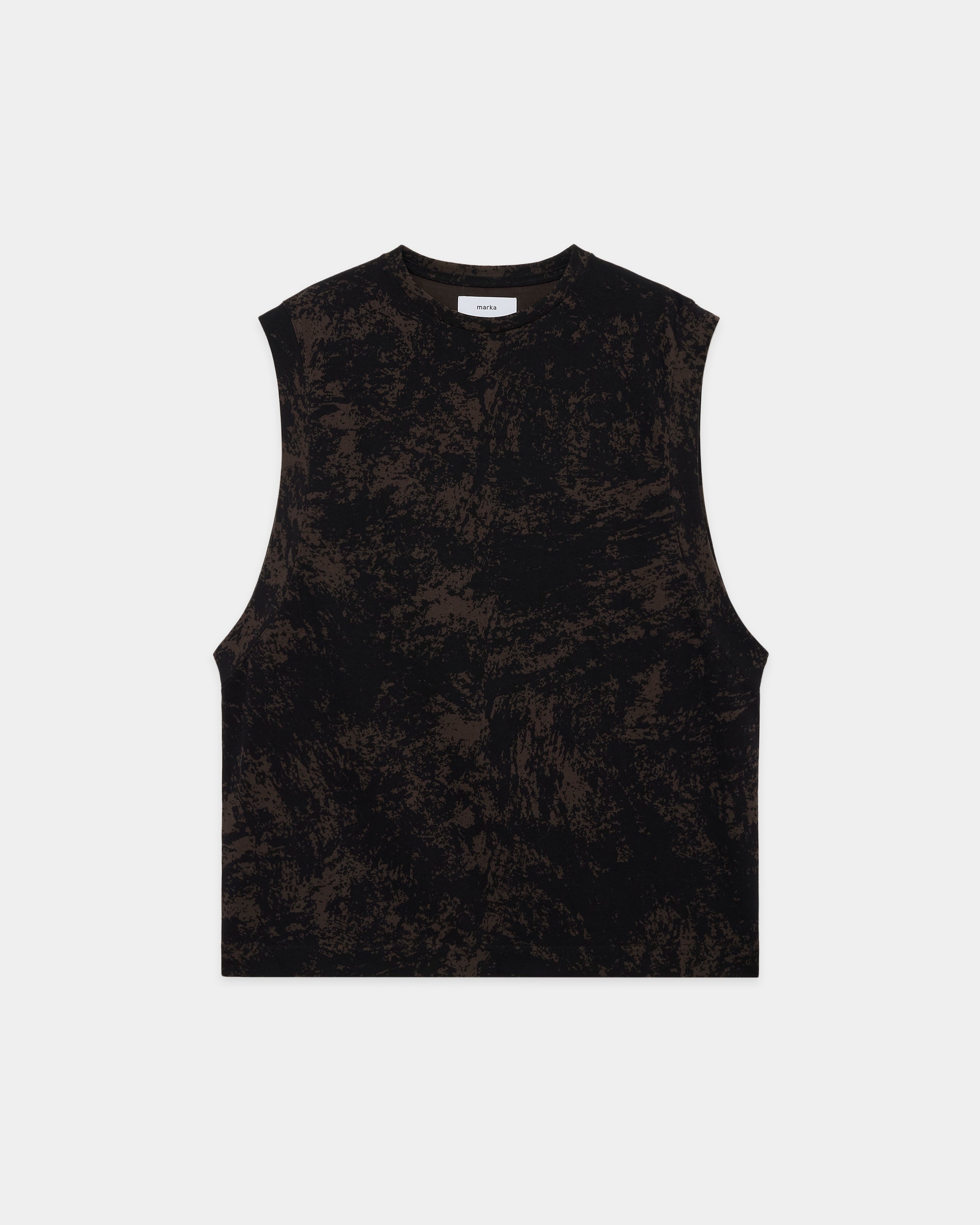 リサイクルスビンオーガニックコットン度詰め天竺 / ベスト, Black Camo