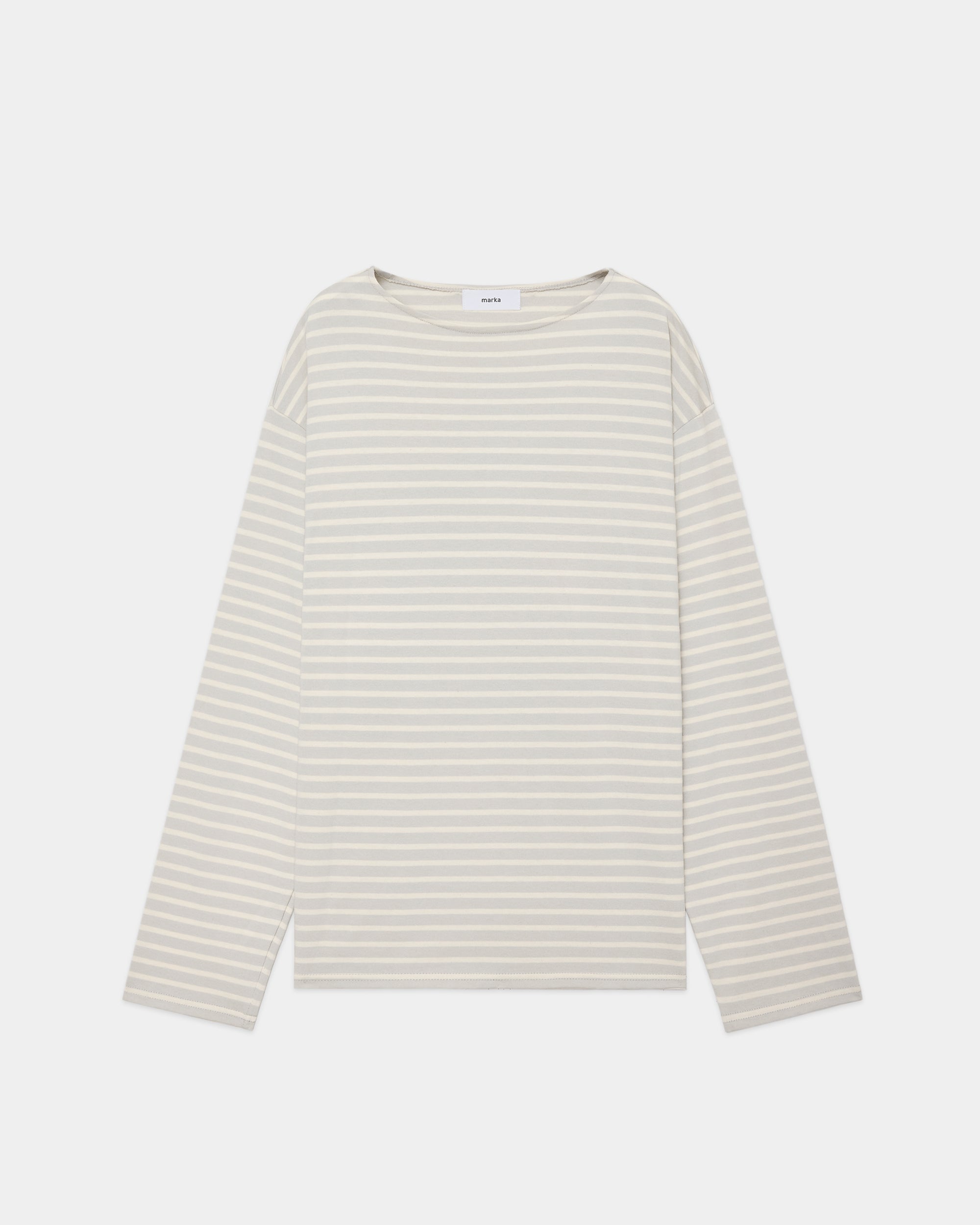 オーガニックコットン30/1引き揃えBD天竺 / NEWバスクシャツ, Off x Ivory