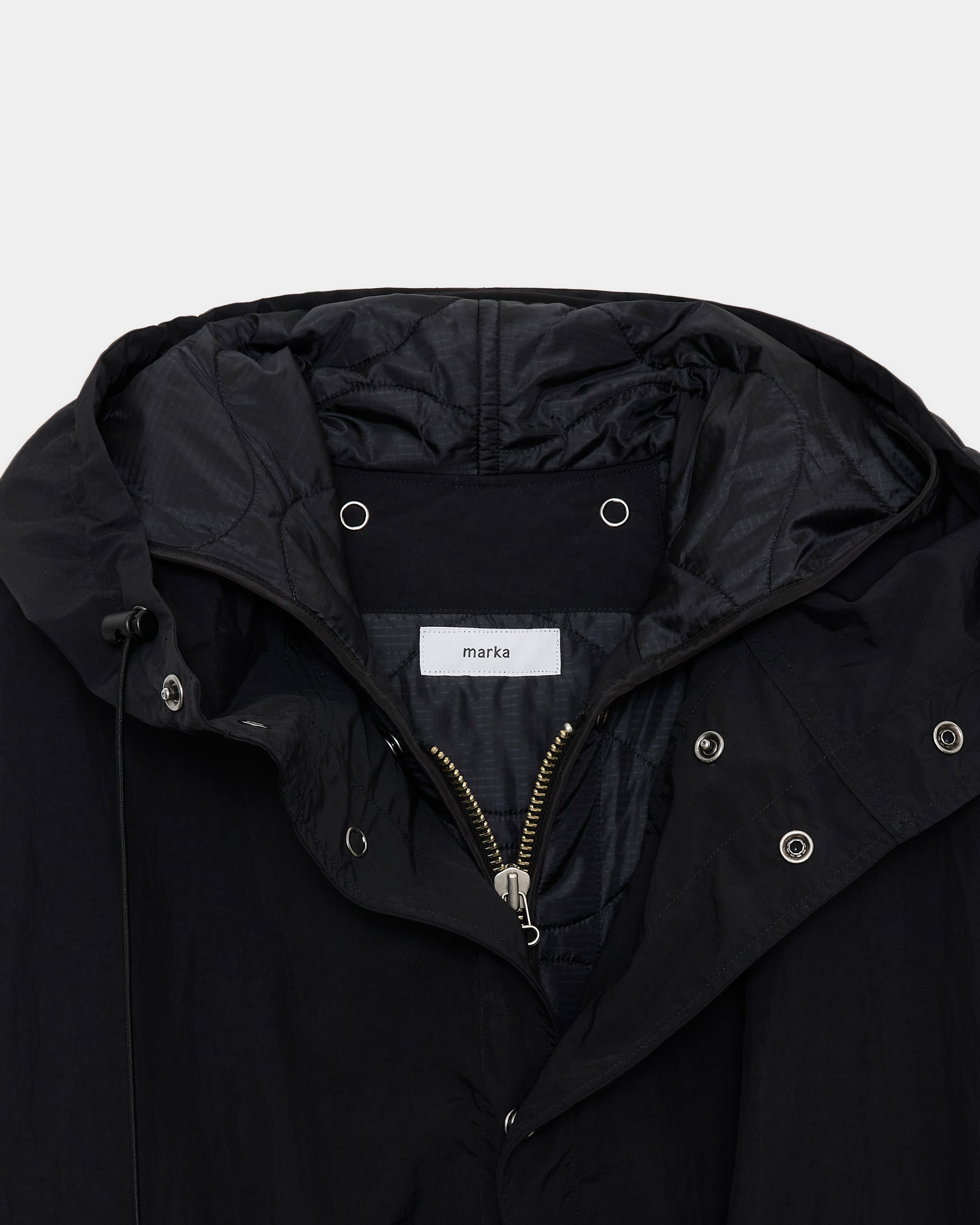 【PARKING別注】 リサイクルナイロンタッサー / ライニングスノーパーカー, Black