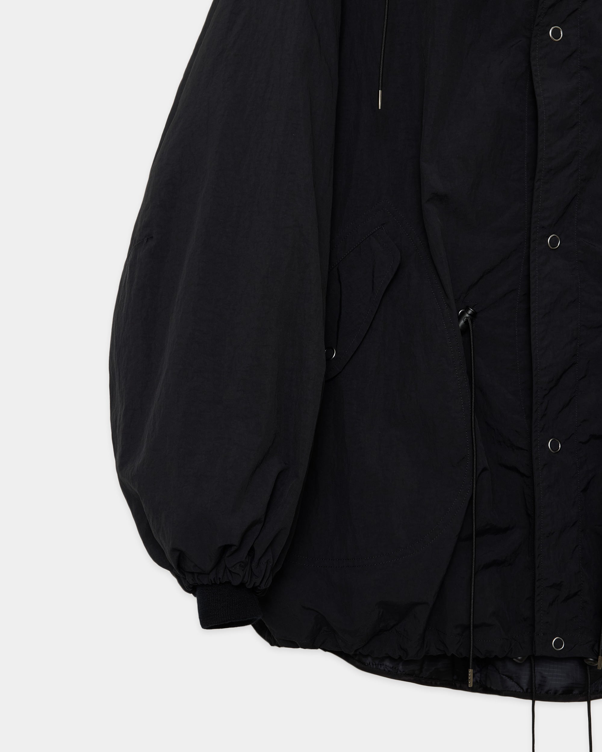 【PARKING別注】 リサイクルナイロンタッサー / ライニングスノーパーカー, Black