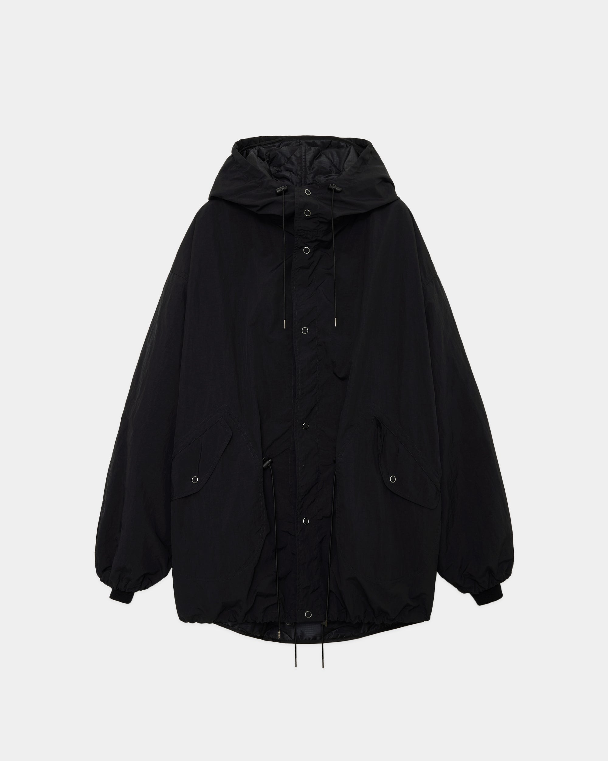 【PARKING別注】 リサイクルナイロンタッサー / ライニングスノーパーカー, Black