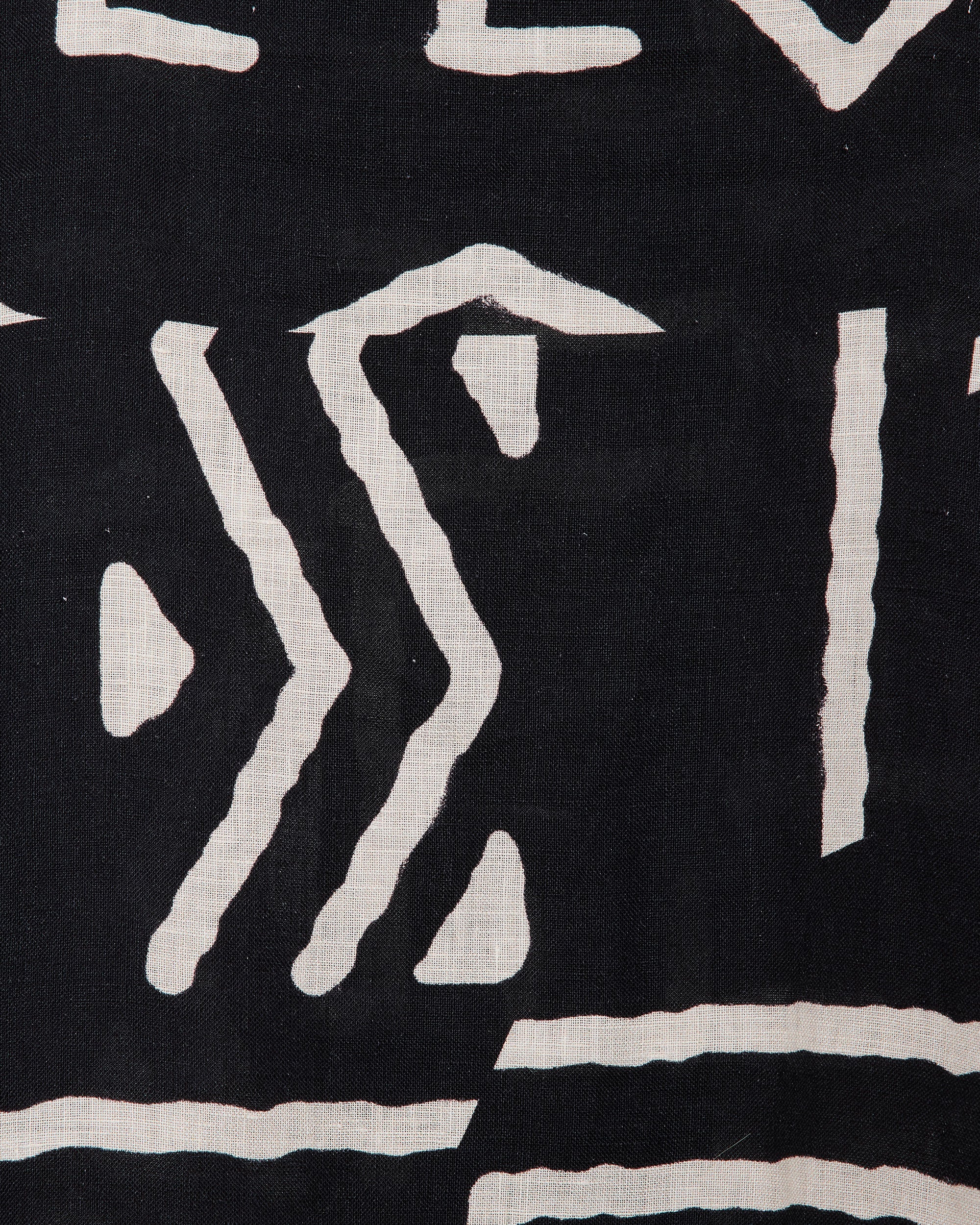 リネントロピカル / ワイドレグイージーパンツ, Black x Ivory