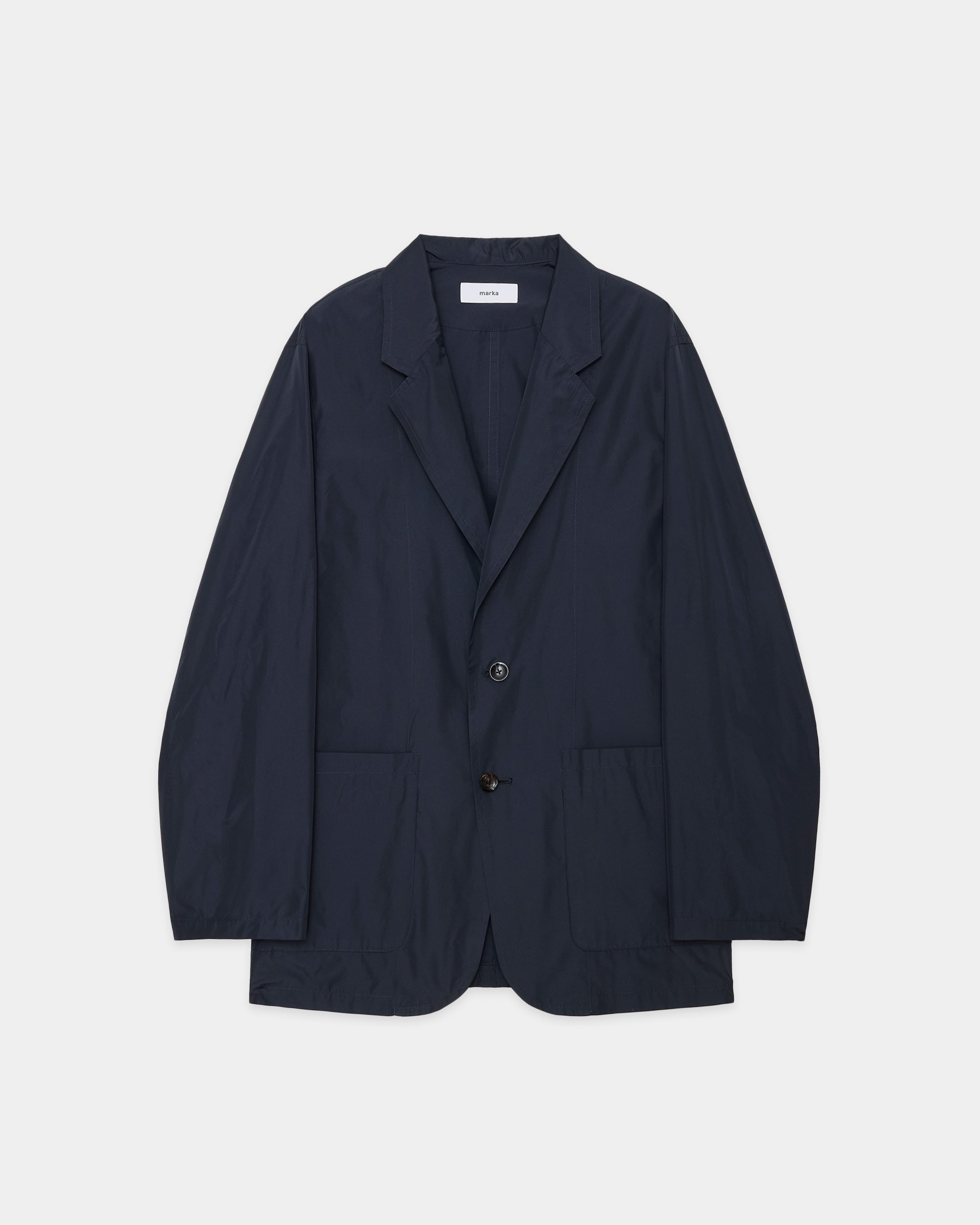 リサイクルポリエステル×シルクタフタ / ストロールアラウンドジャケット, Navy