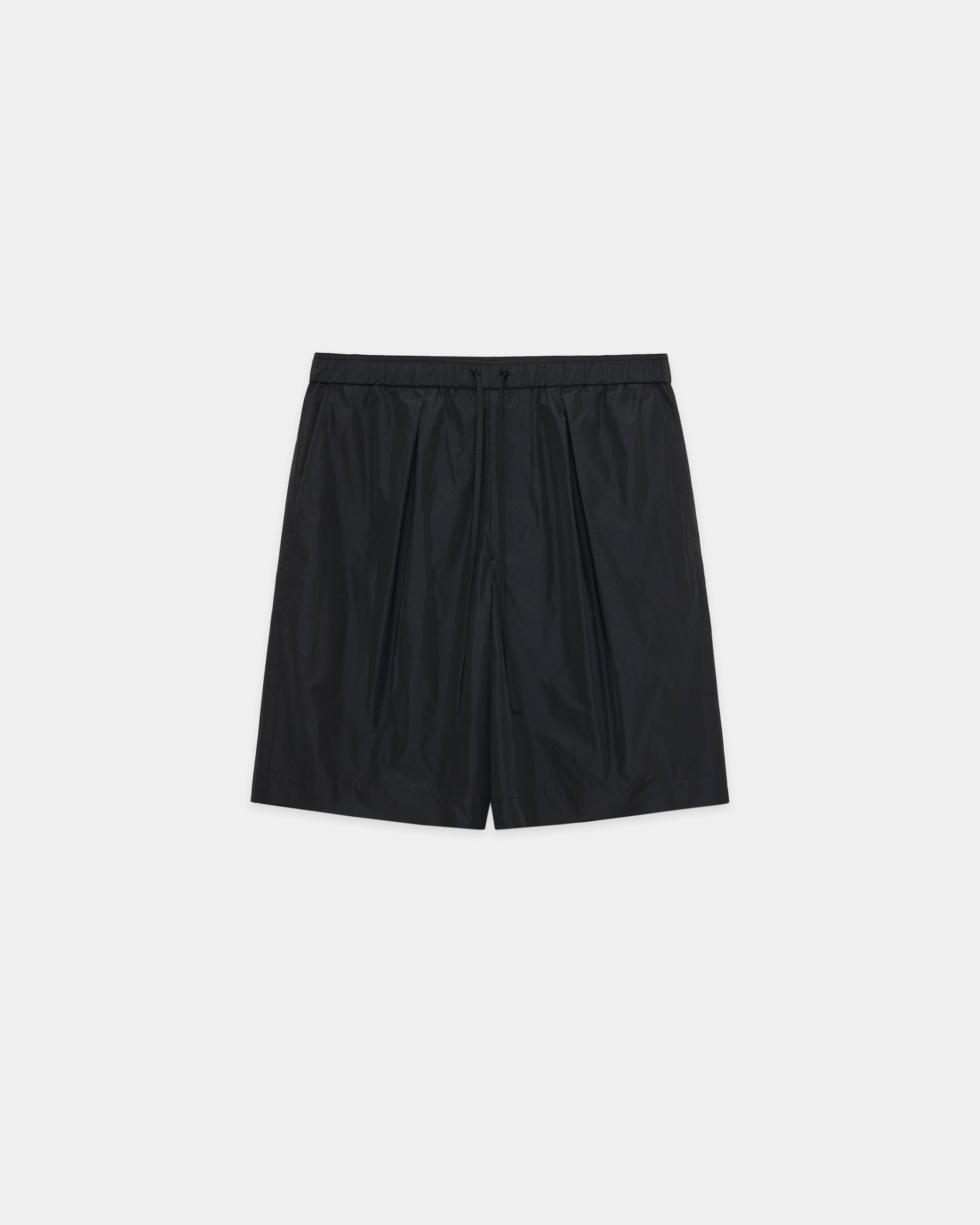 リサイクルポリエステル×シルクタフタ / ワイドショーツ, Black