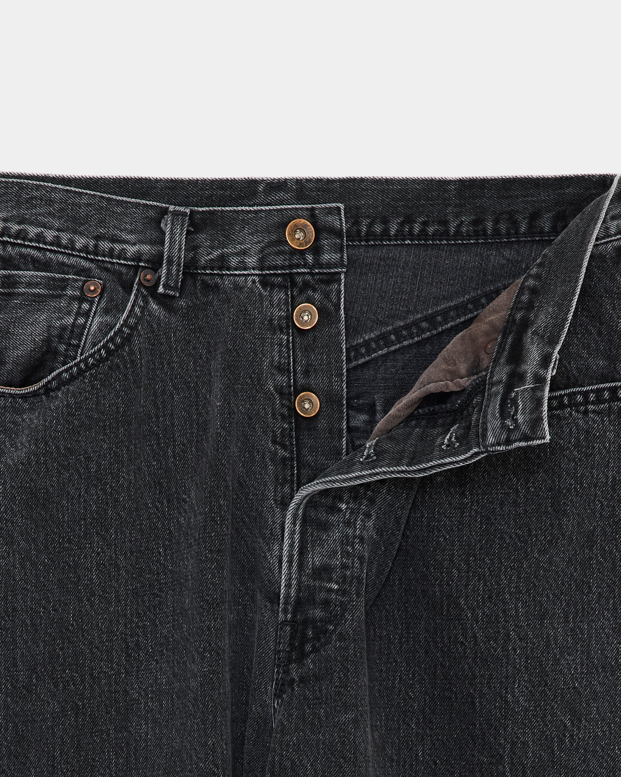 オーガニックコットン 13.5oz セルビッチデニム / コクーンフィットジーンズ, Faded Black