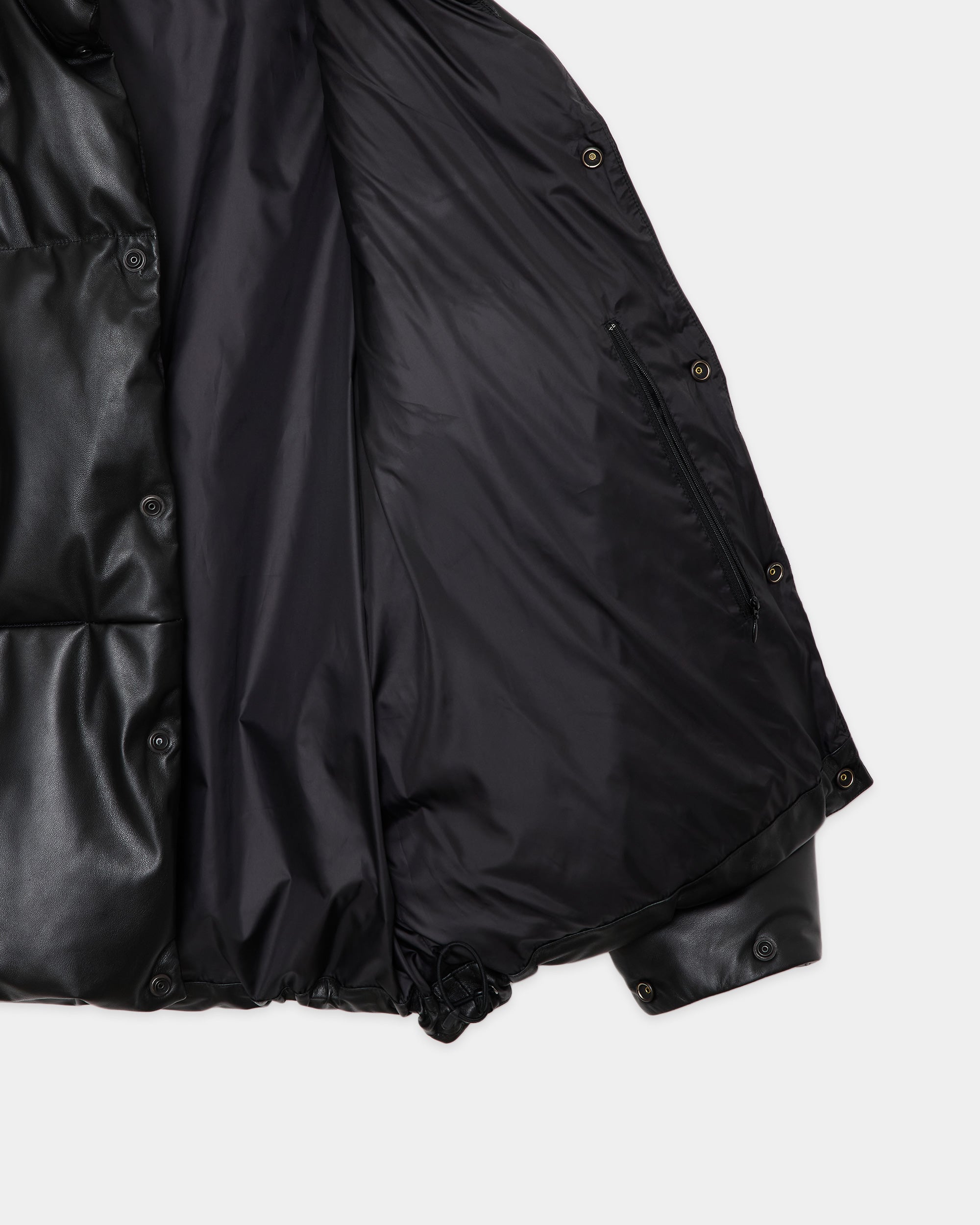 シープレザー / レザーダウンジャケット, Black