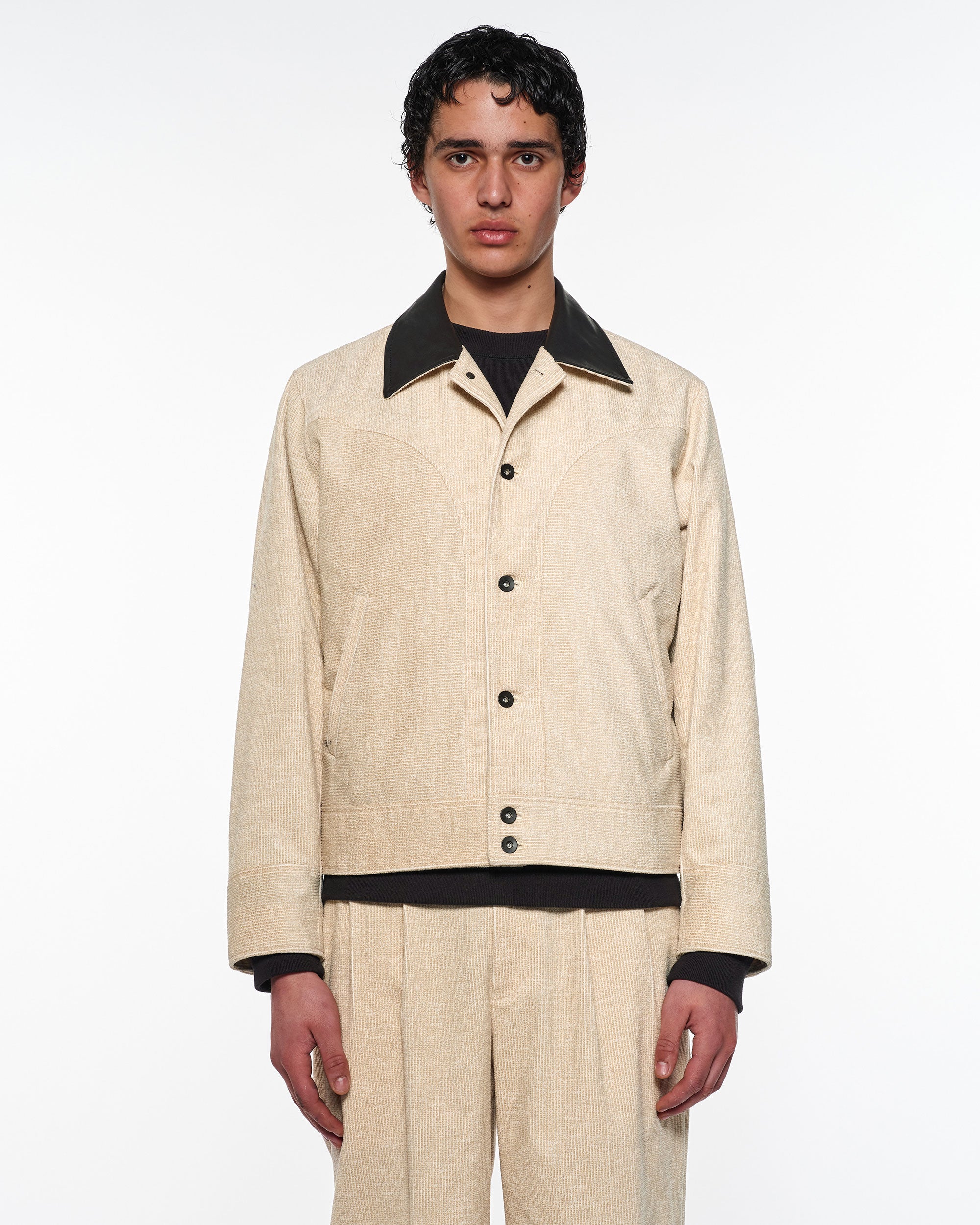 オーガニックコットン8Wコーデュロイ / ウェスタンジャケット, Ivory