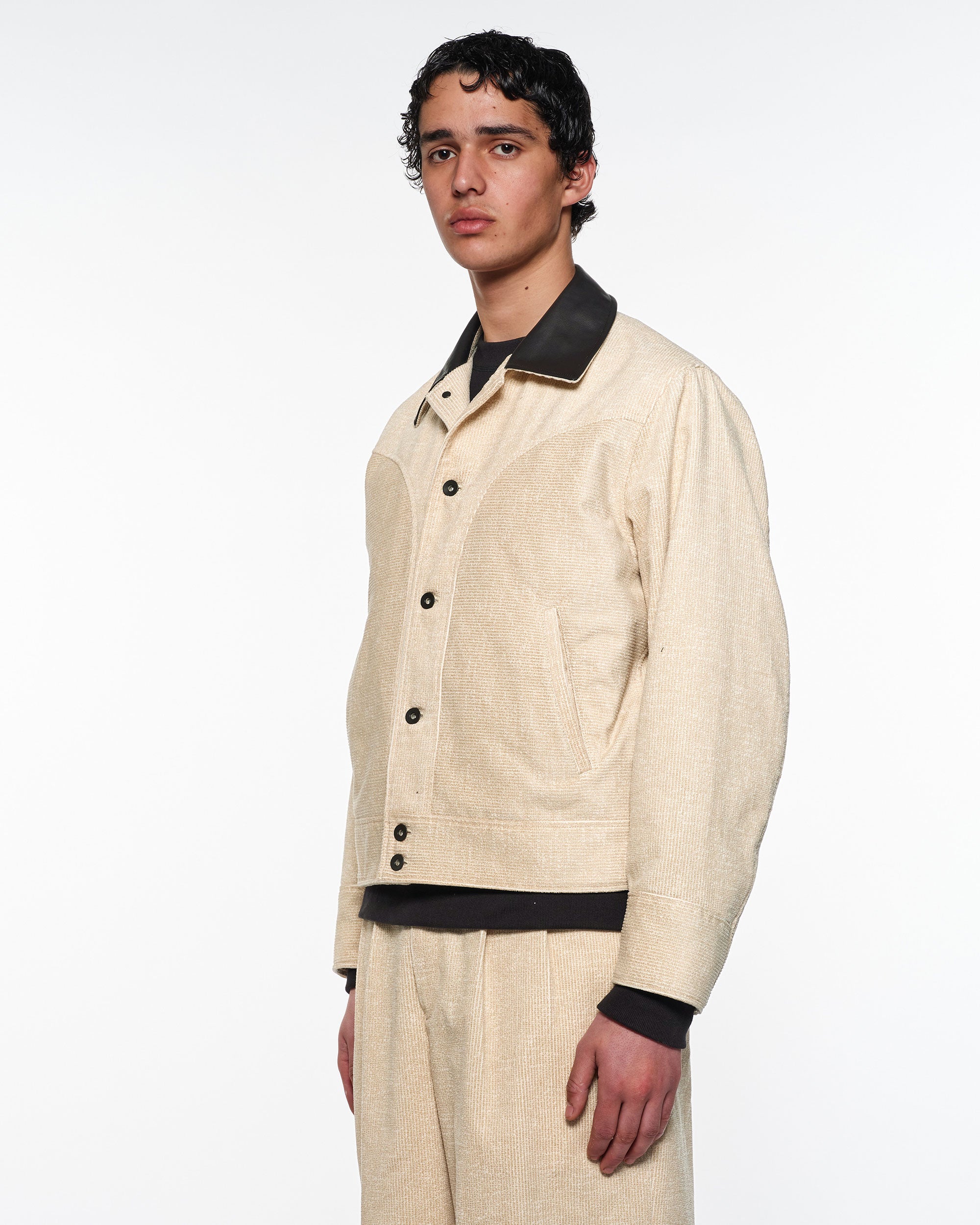 オーガニックコットン8Wコーデュロイ / ウェスタンジャケット, Ivory