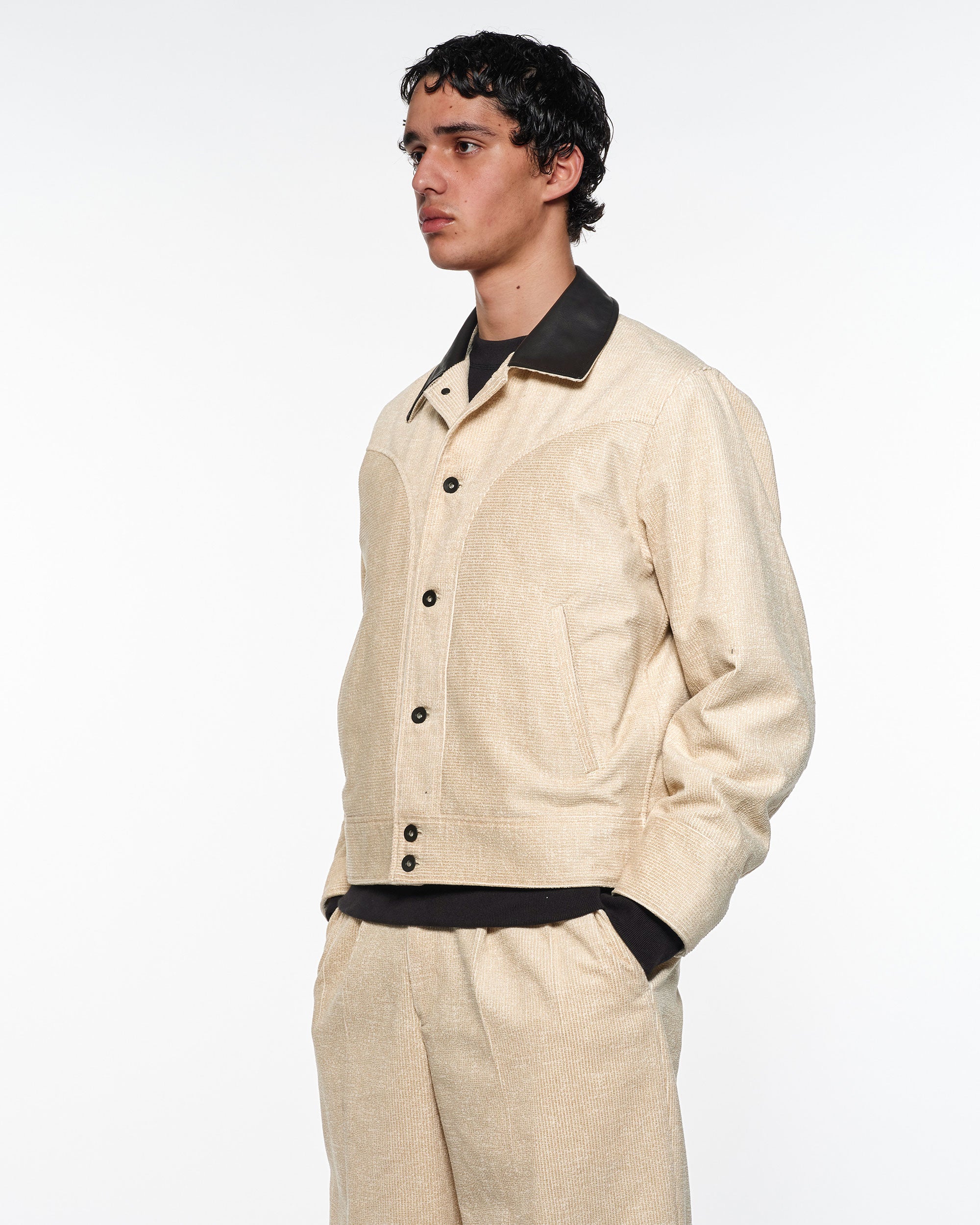 オーガニックコットン8Wコーデュロイ / ウェスタンジャケット, Ivory