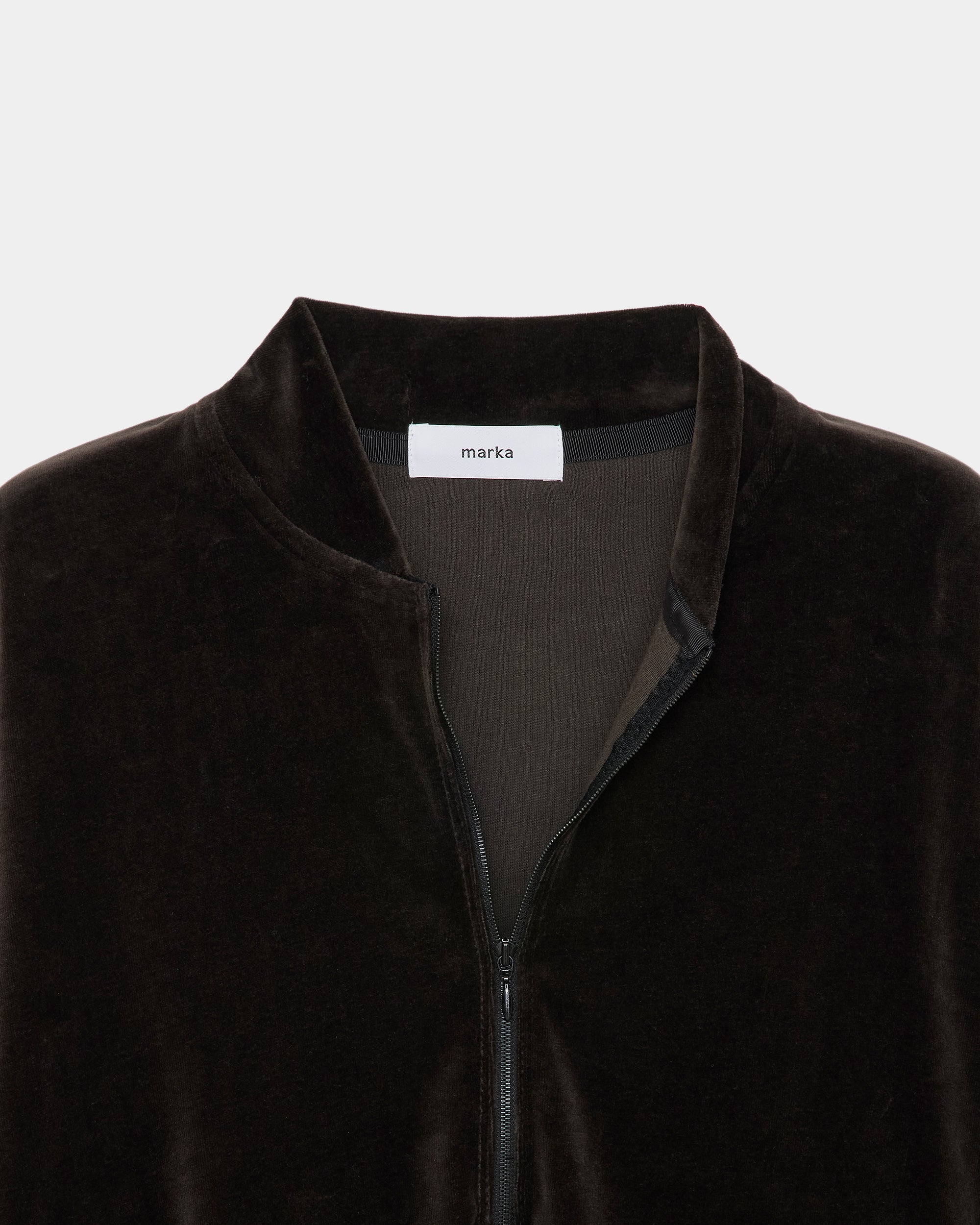 オーガニッコットンベロア / ハーフジップトラックジャケット, Charcoal