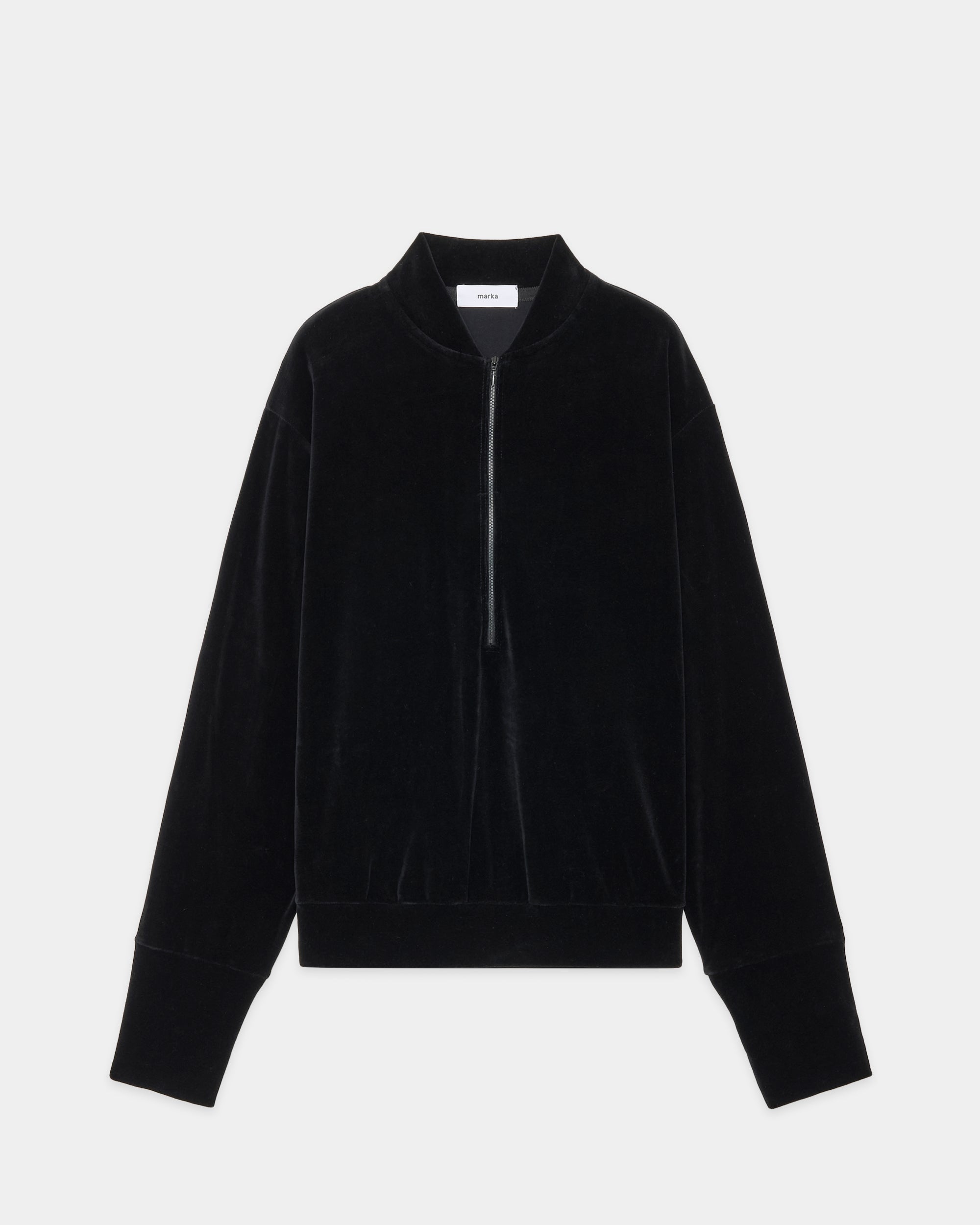 オーガニッコットンベロア / ハーフジップトラックジャケット, Dark Navy