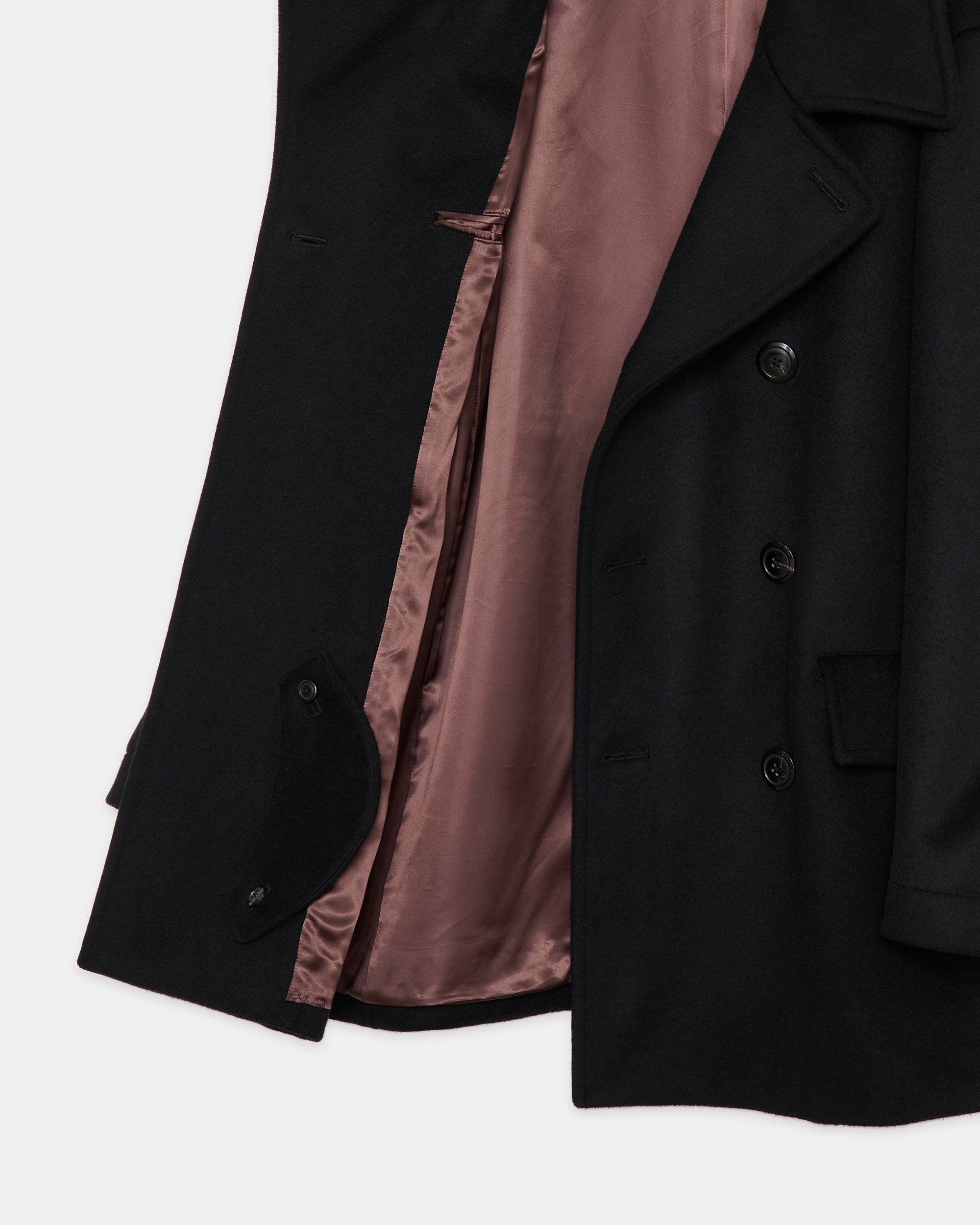 ウールシルクカシミヤビーバー / ブリッジコート, Black