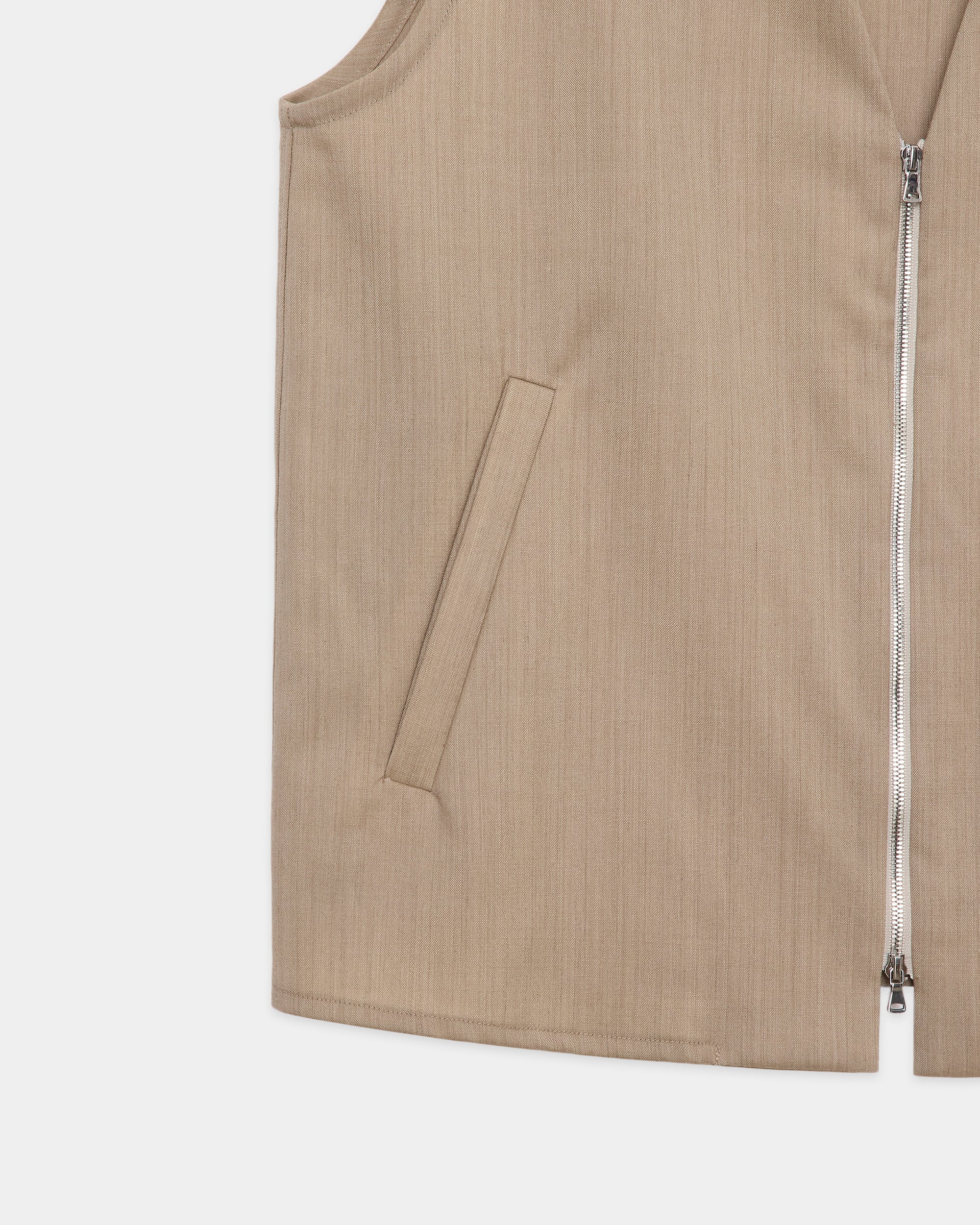 ウールトロピカルメランジ / ジップベスト, Beige