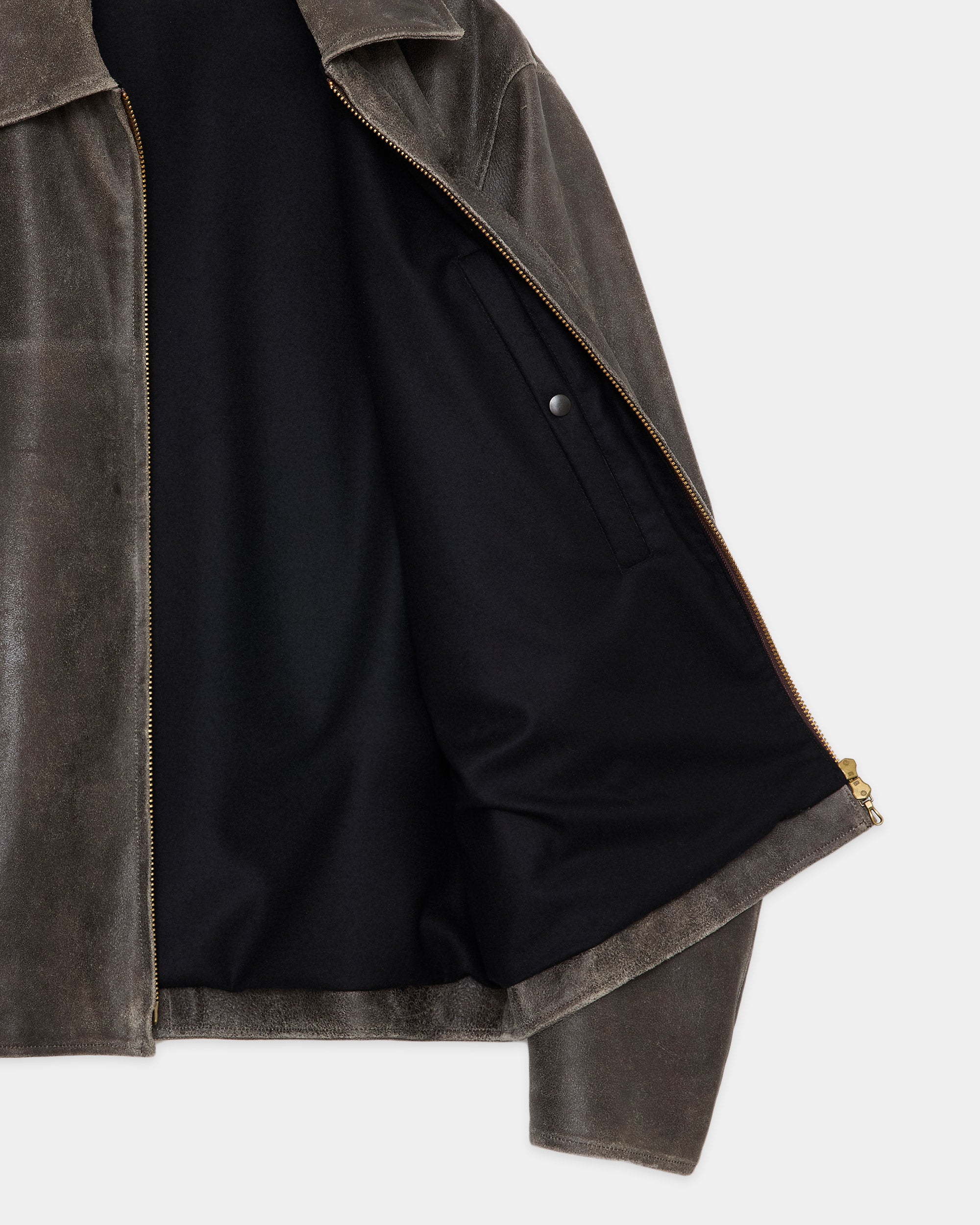 クラックゴートレザー / レザースポーツジャケット, Dark Brown