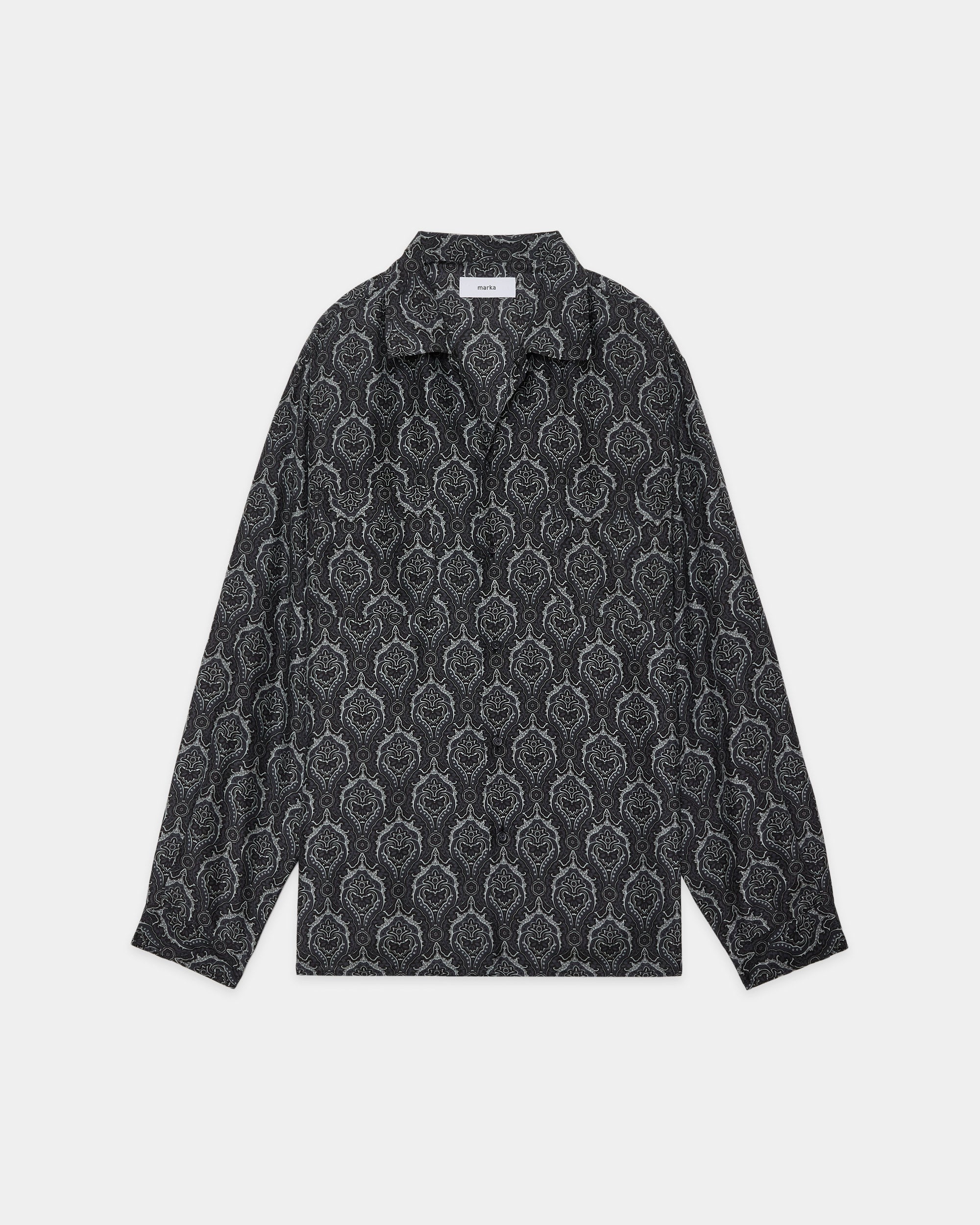 【PARKING別注】 8匁シルク羽二重 / シルクオープンカラーシャツL/S, Wall Cloth