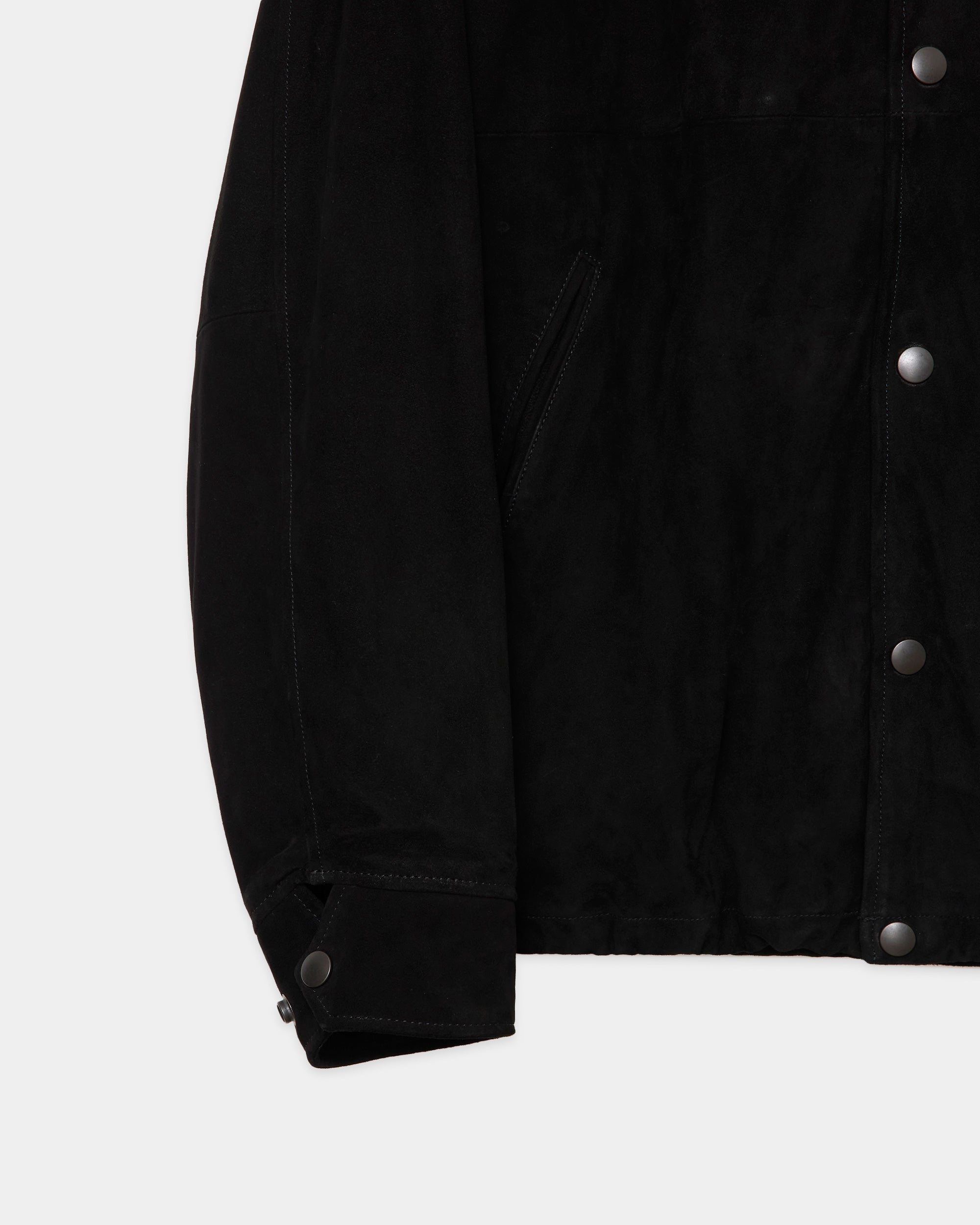 ゴートスウェード / スウェードコーチジャケット, Black