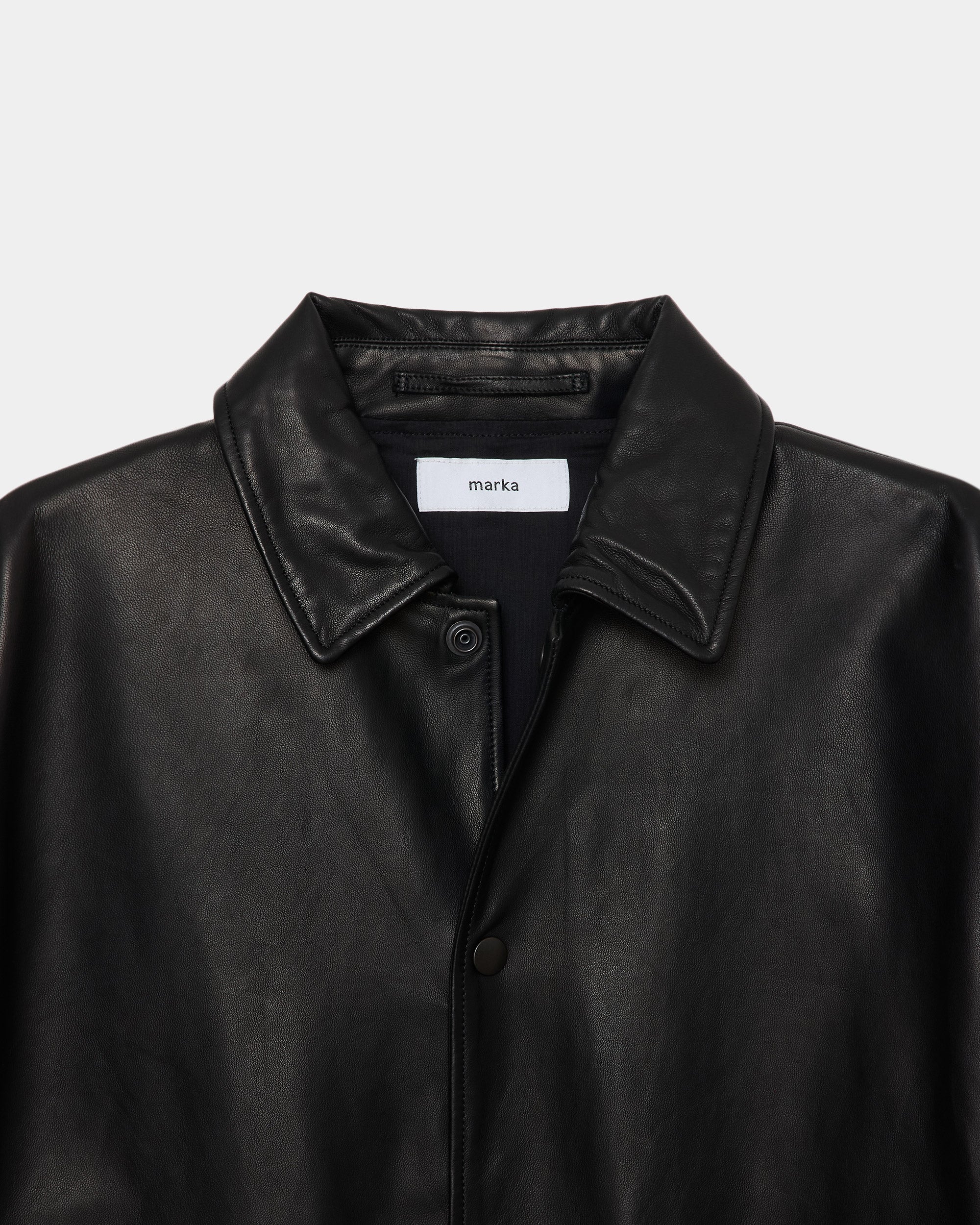 シープレザー / レザーコーチジャケット, Black