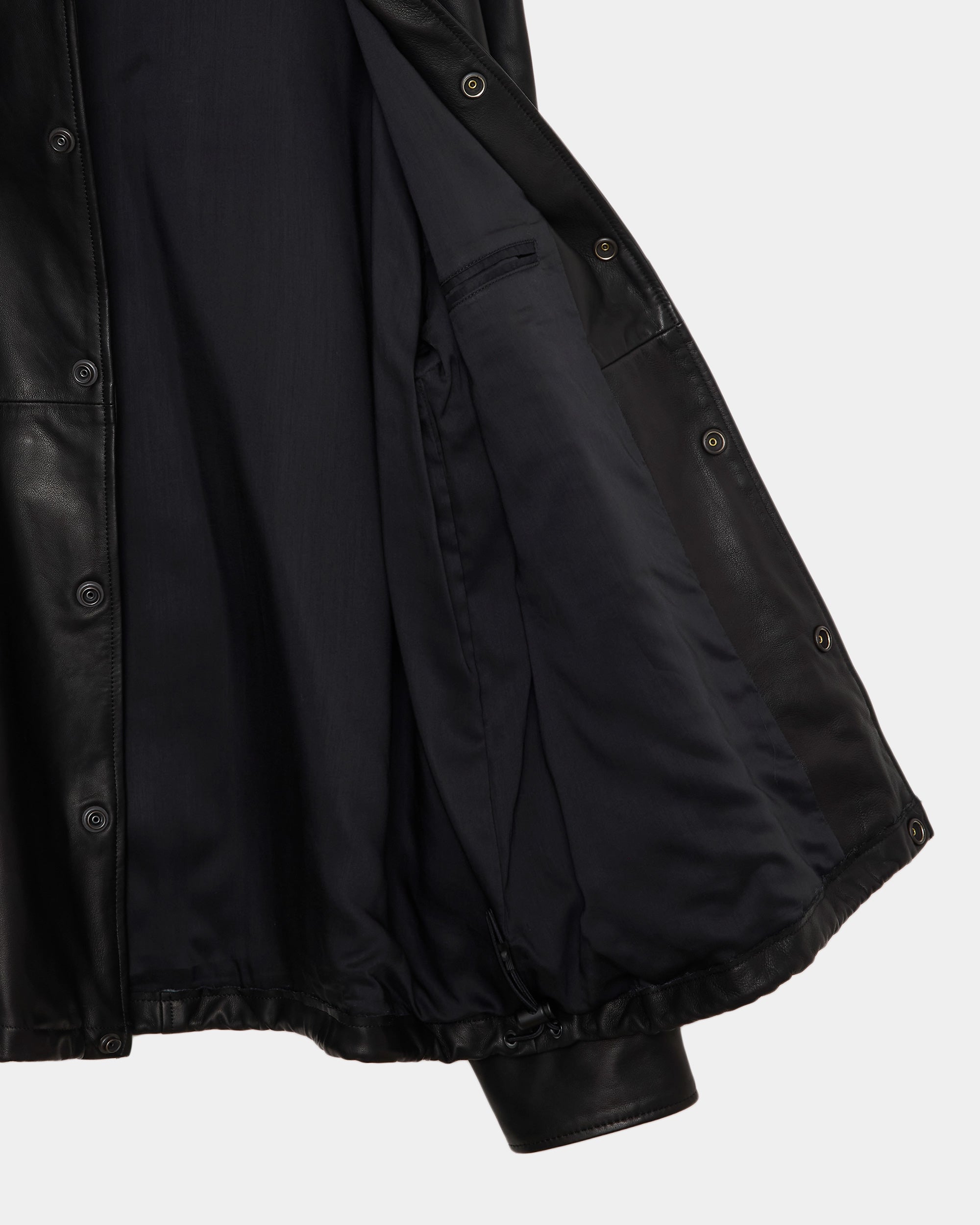 シープレザー / レザーコーチジャケット, Black
