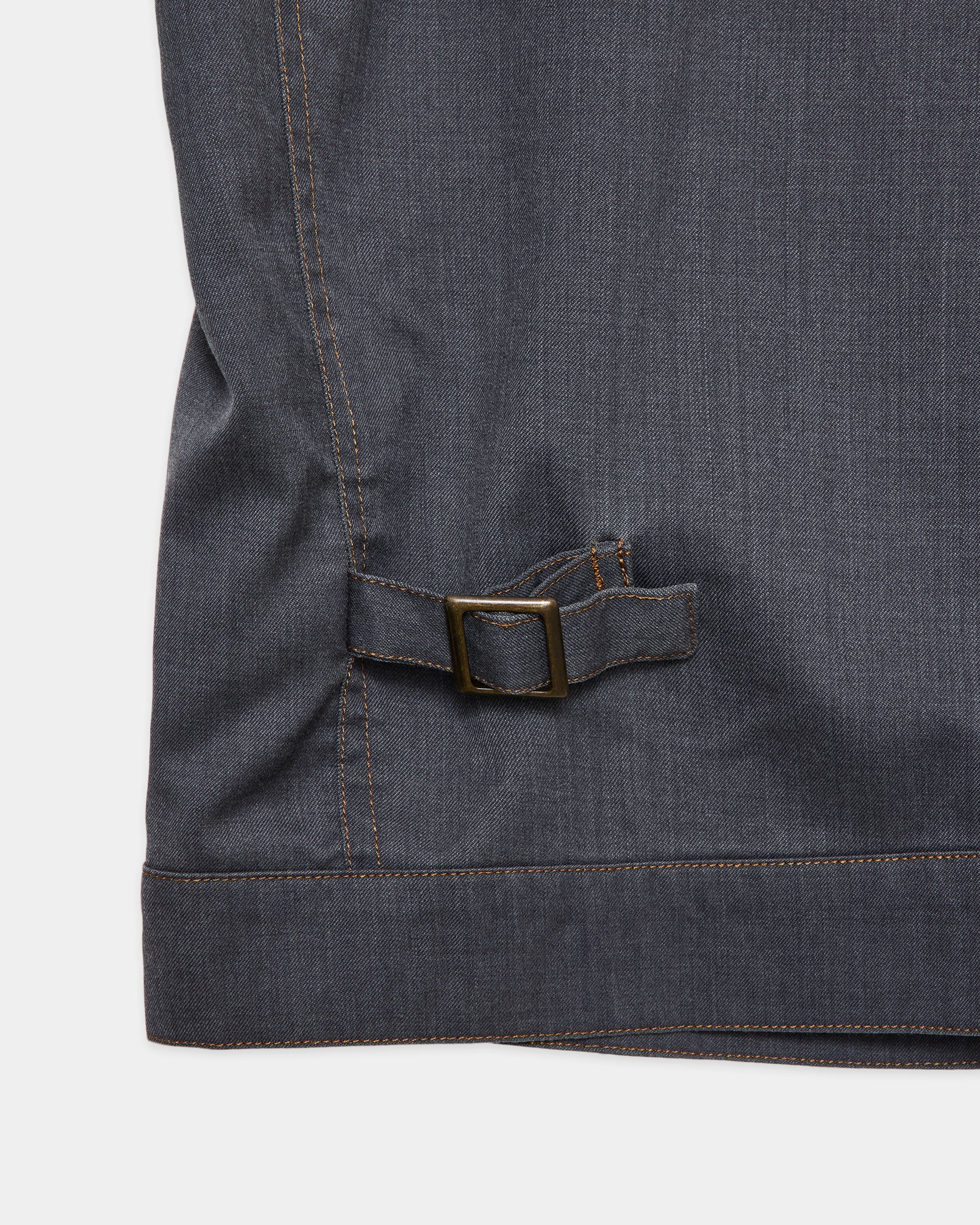 ウォッシャブルウールギャバ顔料プリント / ワークジャケット, Blue Gray