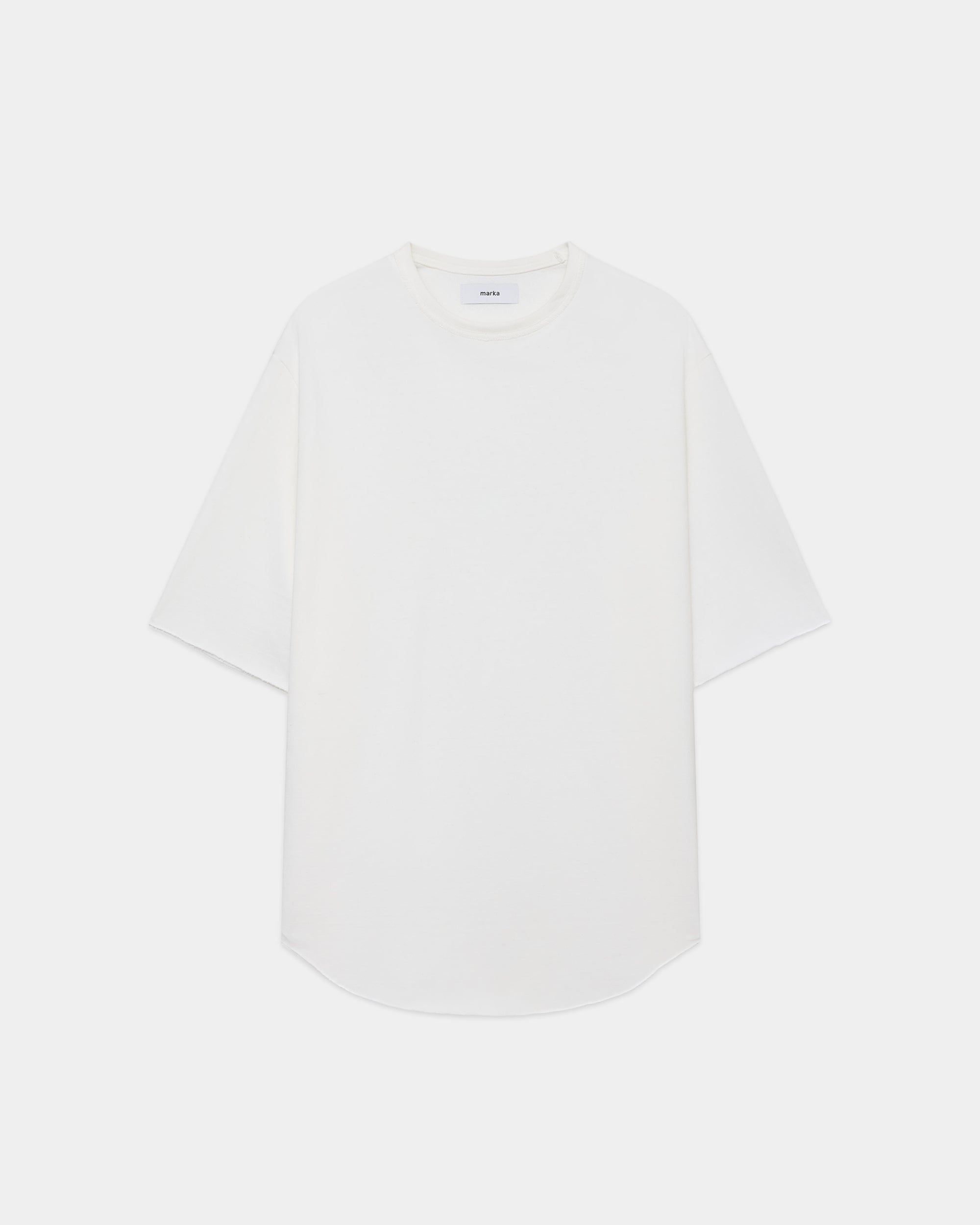 オーガニック超長綿空紡インレイ / ラウンドヘムクルーネックS/S, White