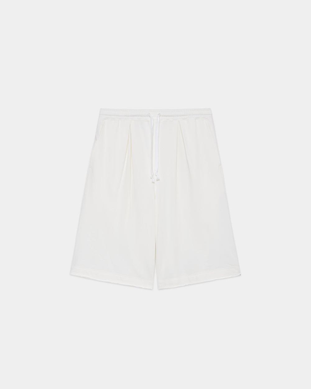 オーガニック超長綿空紡インレイ / ワイドクロップドショーツ, White