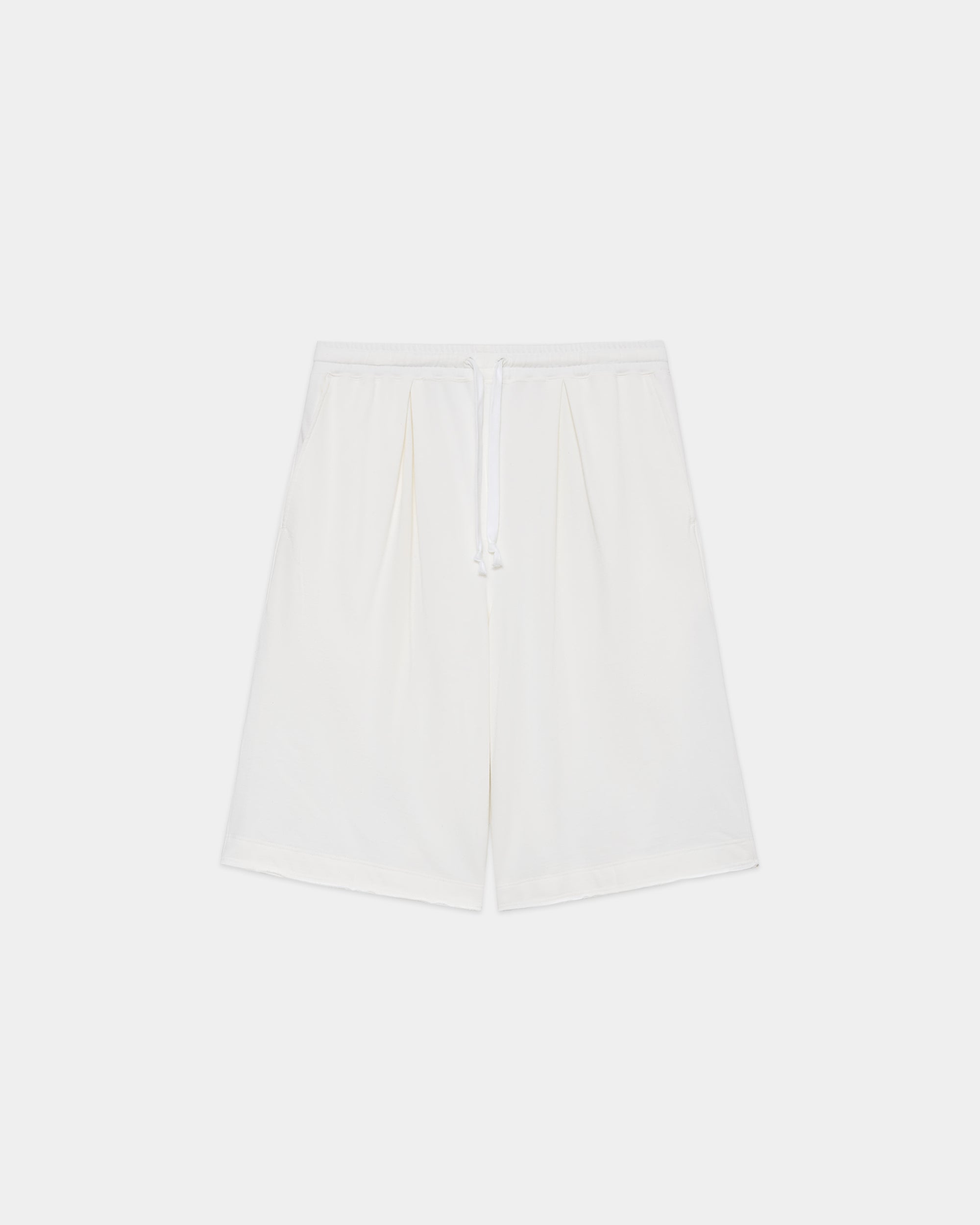 オーガニック超長綿空紡インレイ / ワイドクロップドショーツ, White