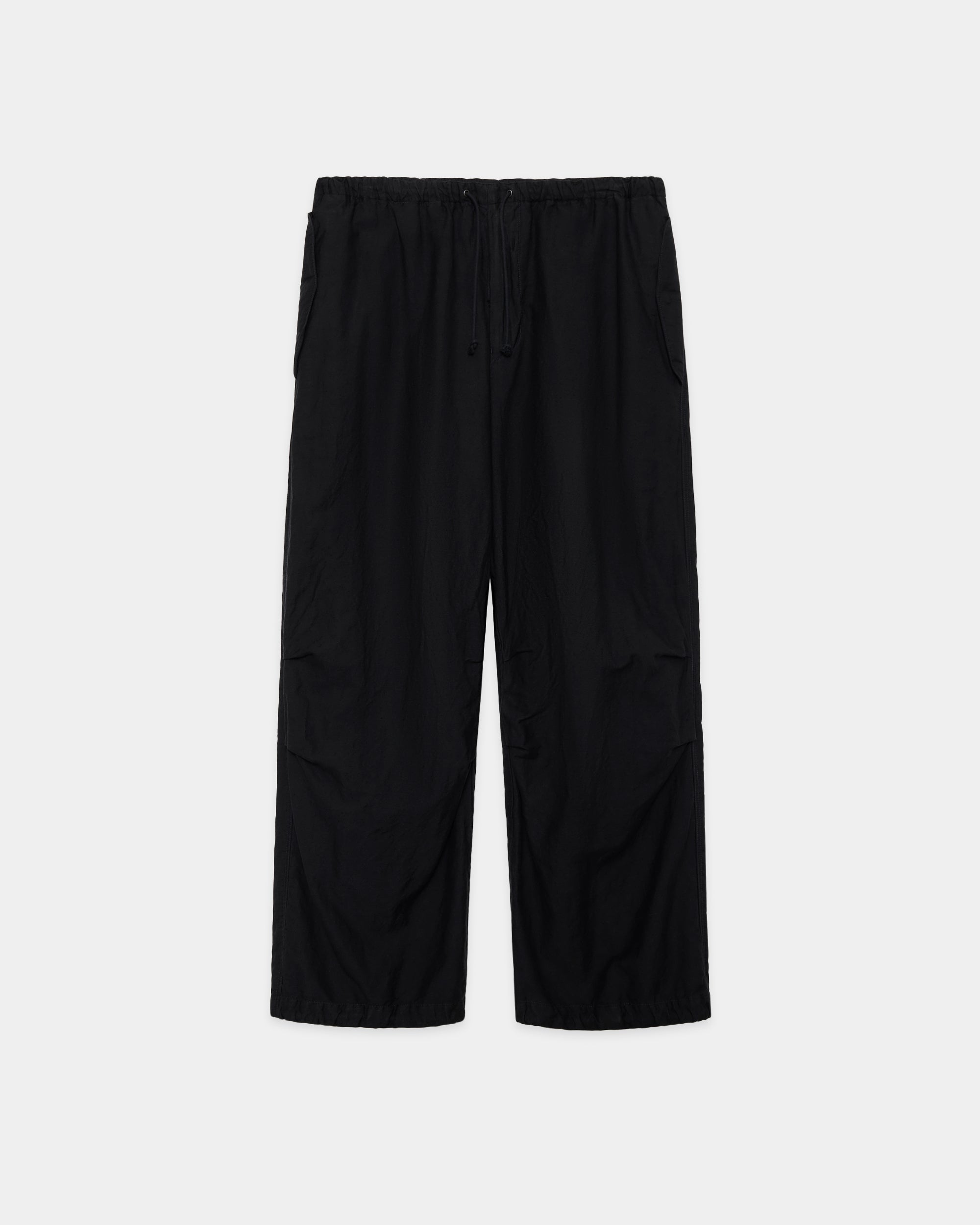 リネンオーガニックコットンシルクライトモールスキン / ワイドオーバーパンツ, Black