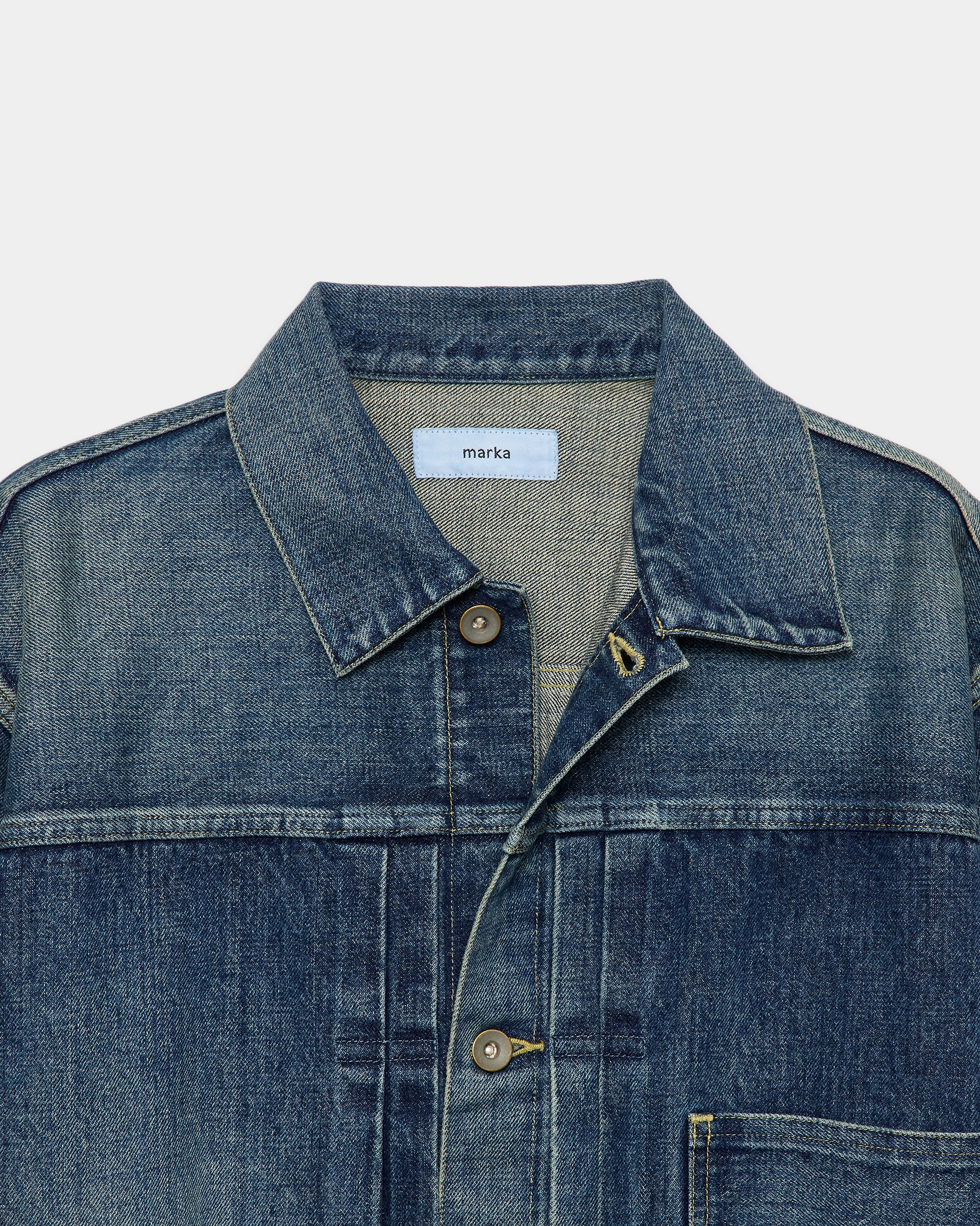 オーガニックコットン13.5ozセルビッチデニム / デニムジャケット, Indigo V.W