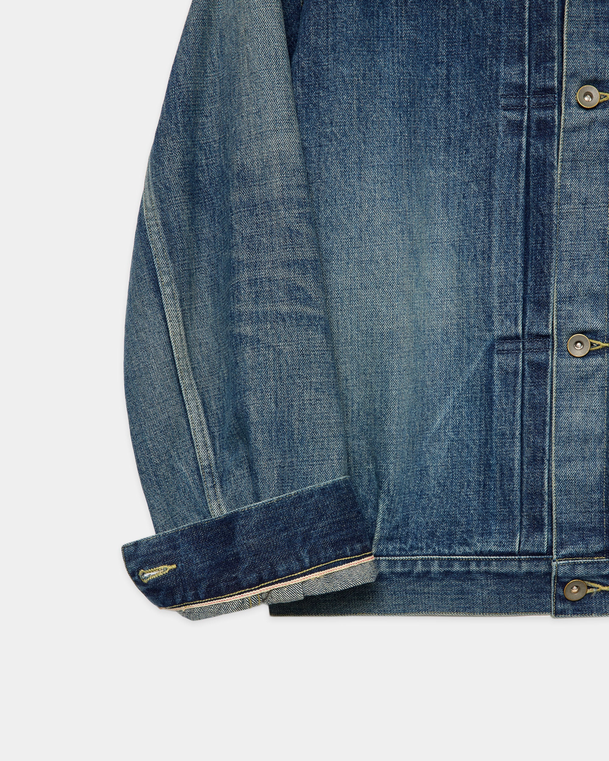 オーガニックコットン13.5ozセルビッチデニム / デニムジャケット, Indigo V.W