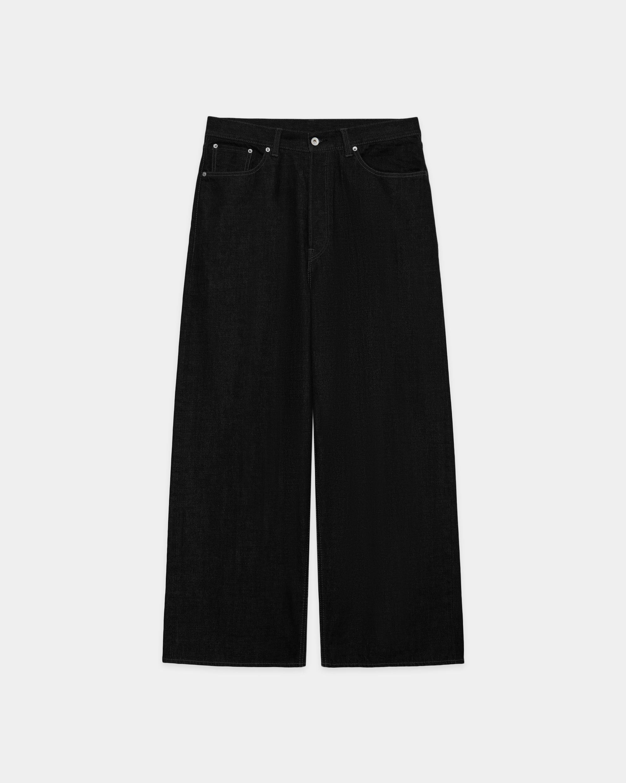 【PARKING別注】 オーガニックコットン13.5ozセルビッチデニム / バギージーンズ, Black O.W