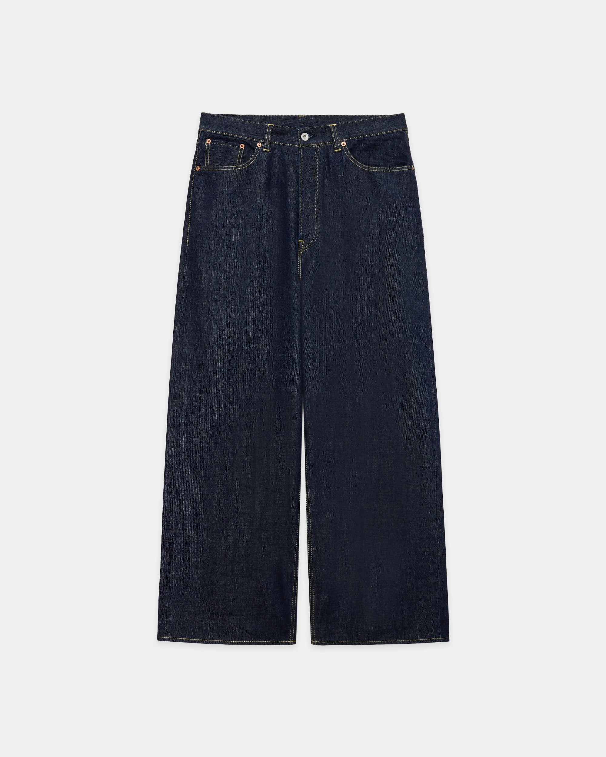 オーガニックコットン13.5ozセルビッチデニム / バギージーンズ, Indigo O.W