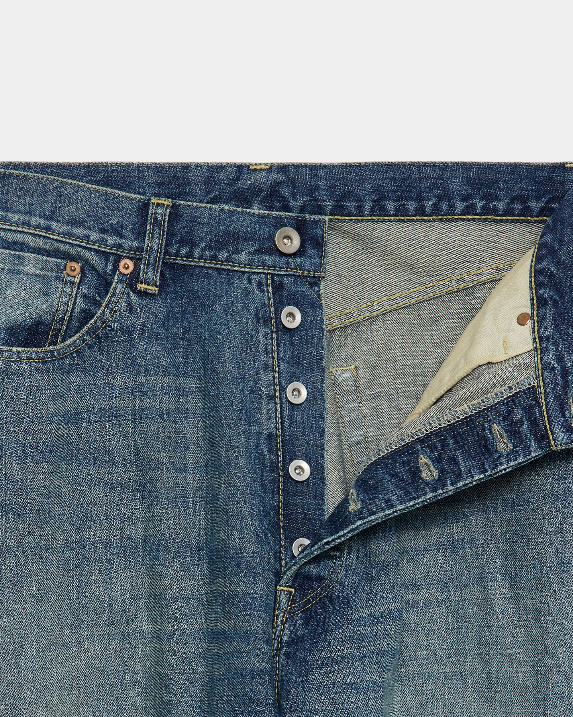 オーガニックコットン13.5ozセルビッチデニム / バギージーンズ, Indigo V.W