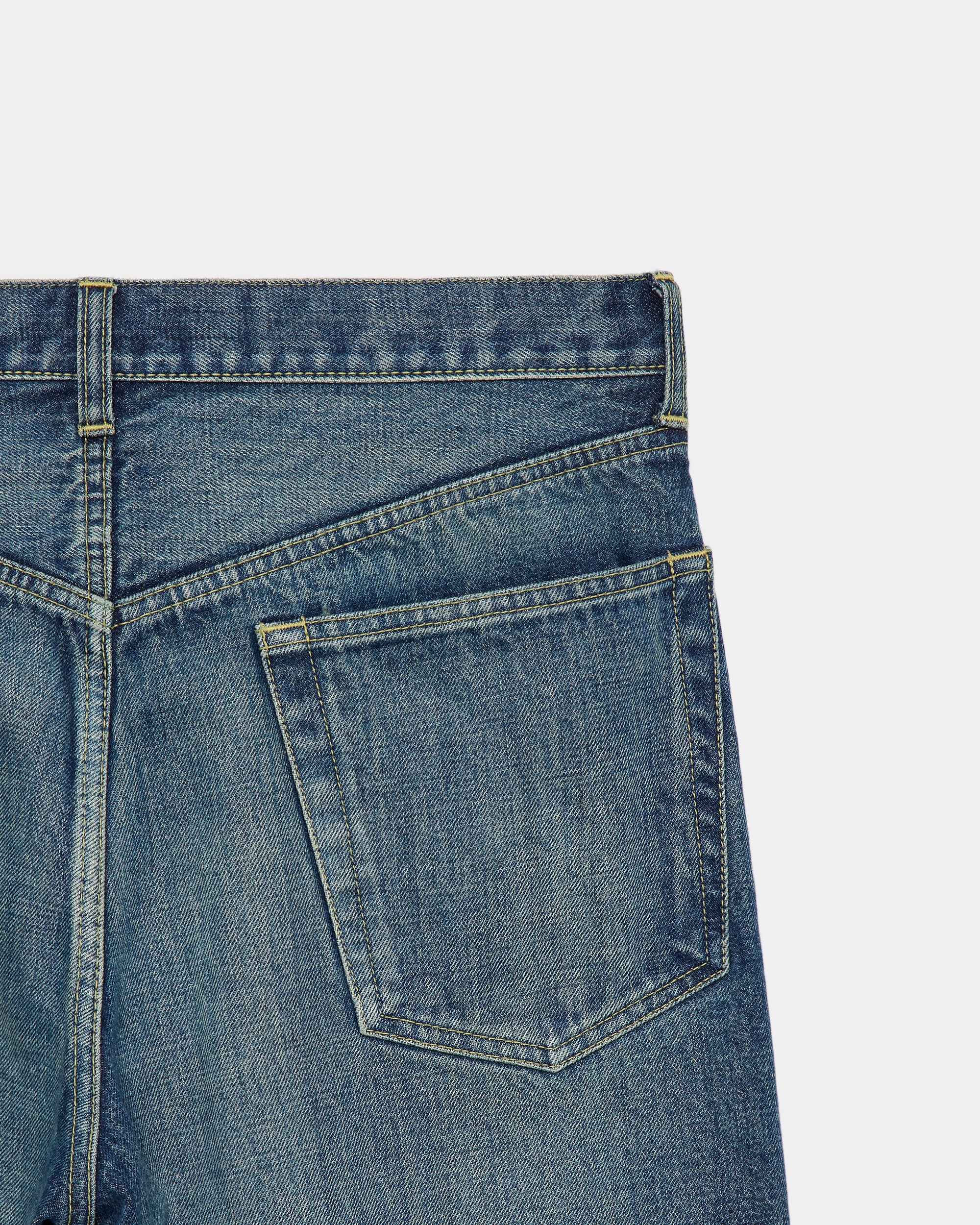 オーガニックコットン13.5ozセルビッチデニム / クリーンシリンダーフィットジーンズ, Indigo V.W