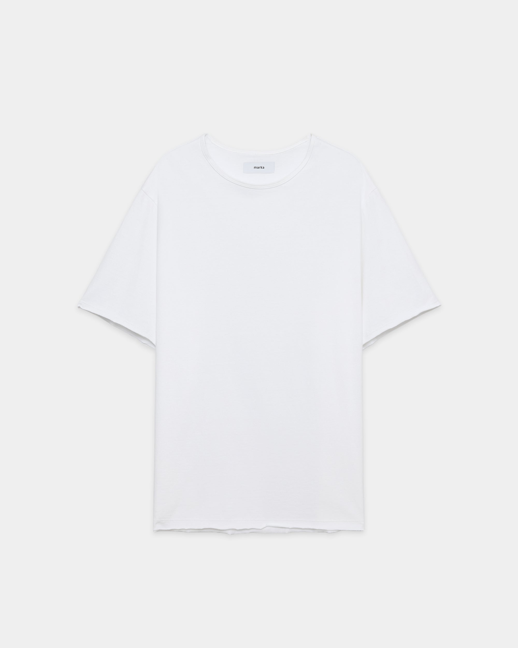 オーガニックコットン40/2天竺 / ナローパイピングTee, White