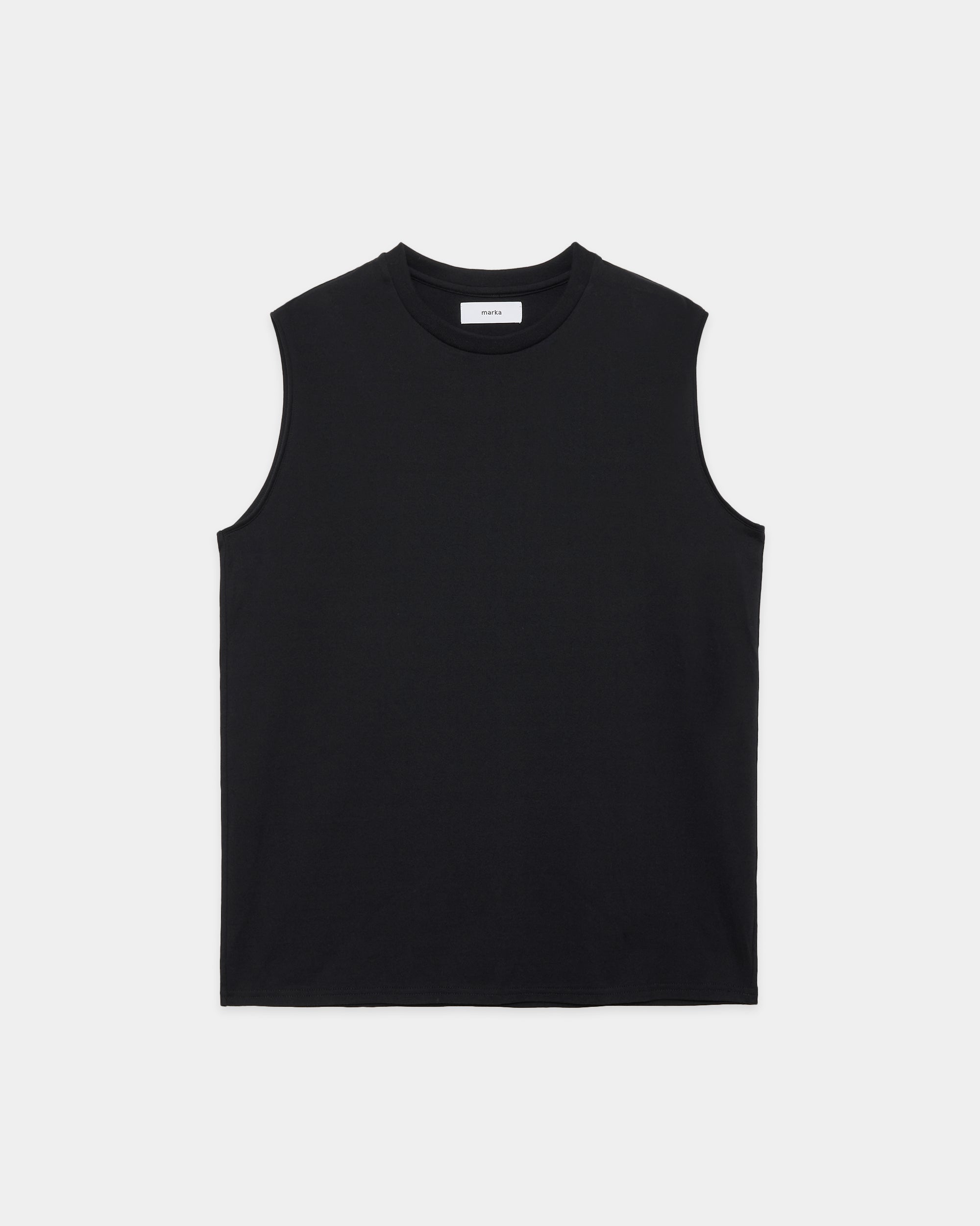 オーガニックコットン40/2天竺 / スリーブレスTee, Black