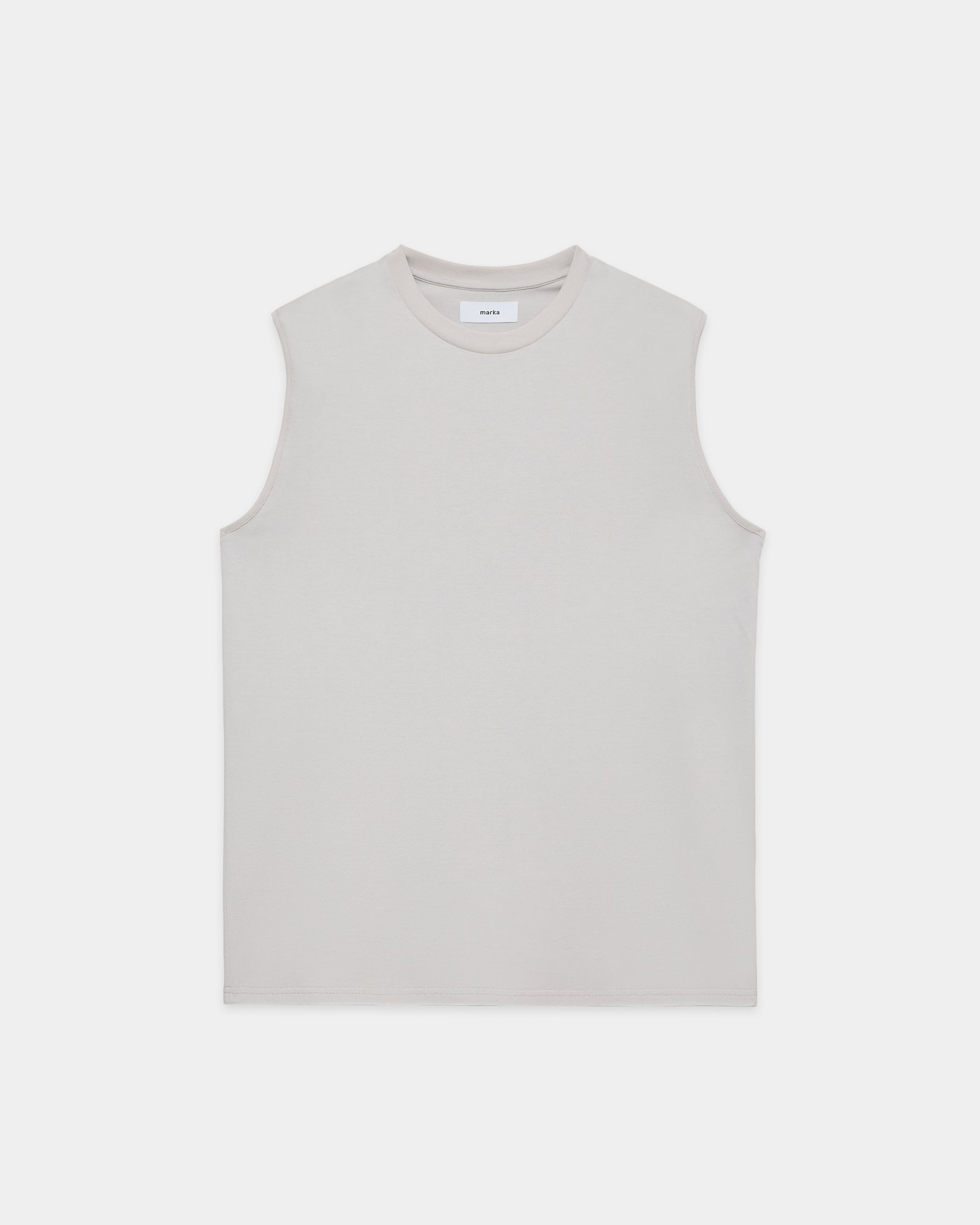 オーガニックコットン40/2天竺 / スリーブレスTee, L.Beige