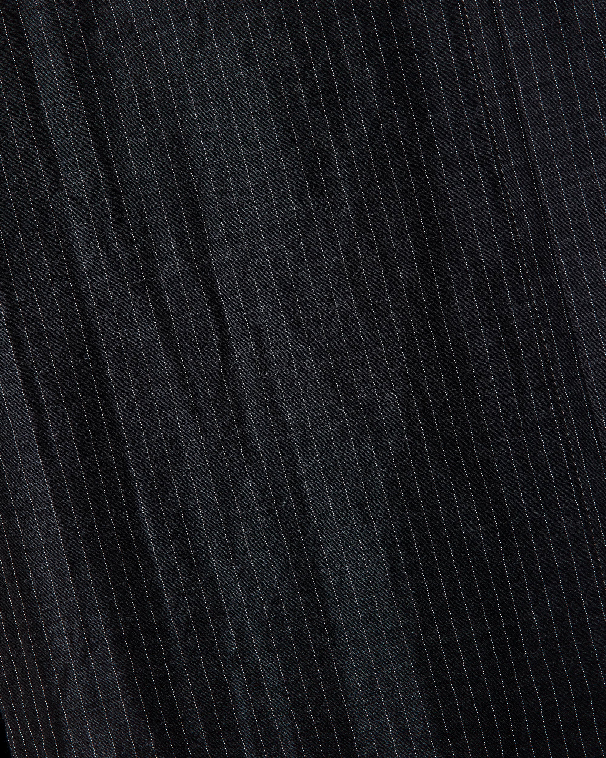 ウールシルクフェザークロス / オープンカラーS/Sシャツ, Top Charcoal Stripe