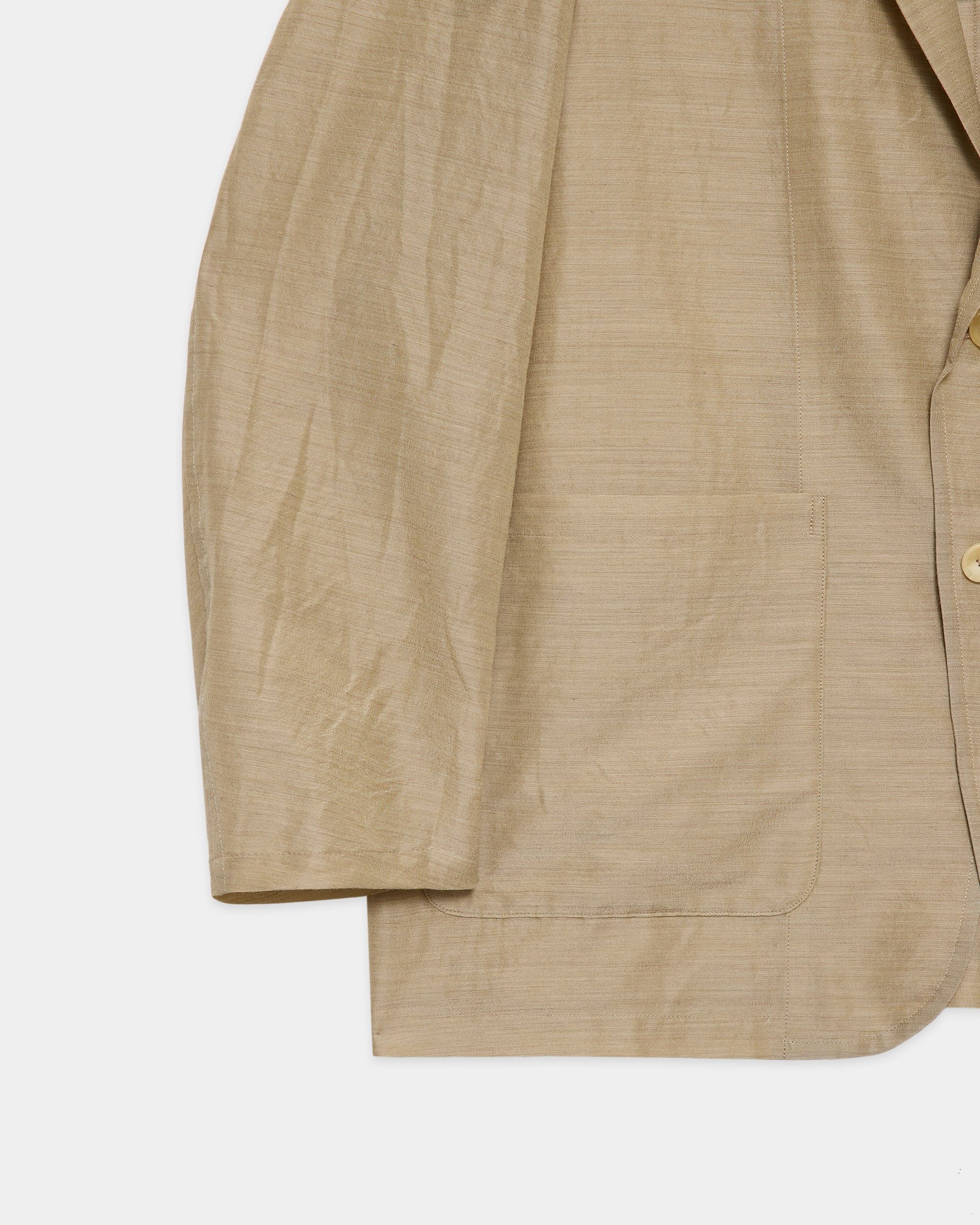 ウールシルクフェザークロス / ストロールアラウンドジャケット, Top Beige