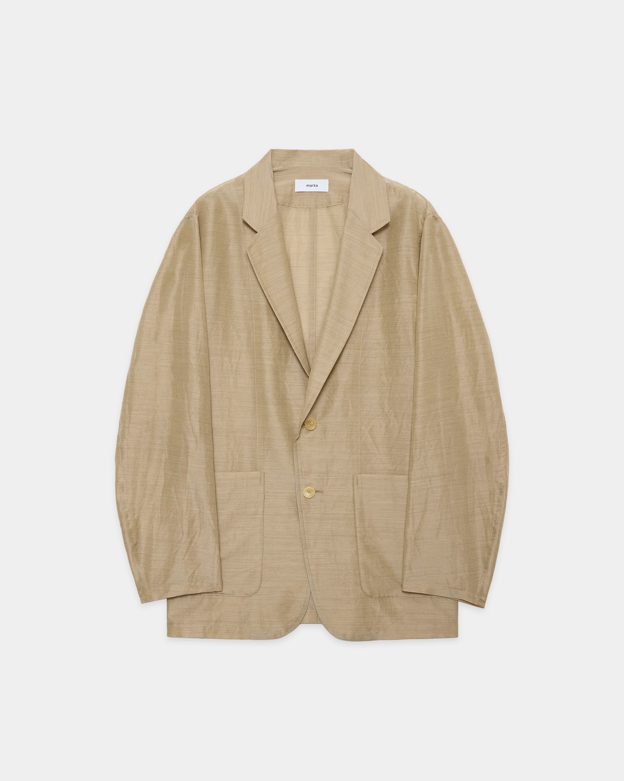 ウールシルクフェザークロス / ストロールアラウンドジャケット, Top Beige