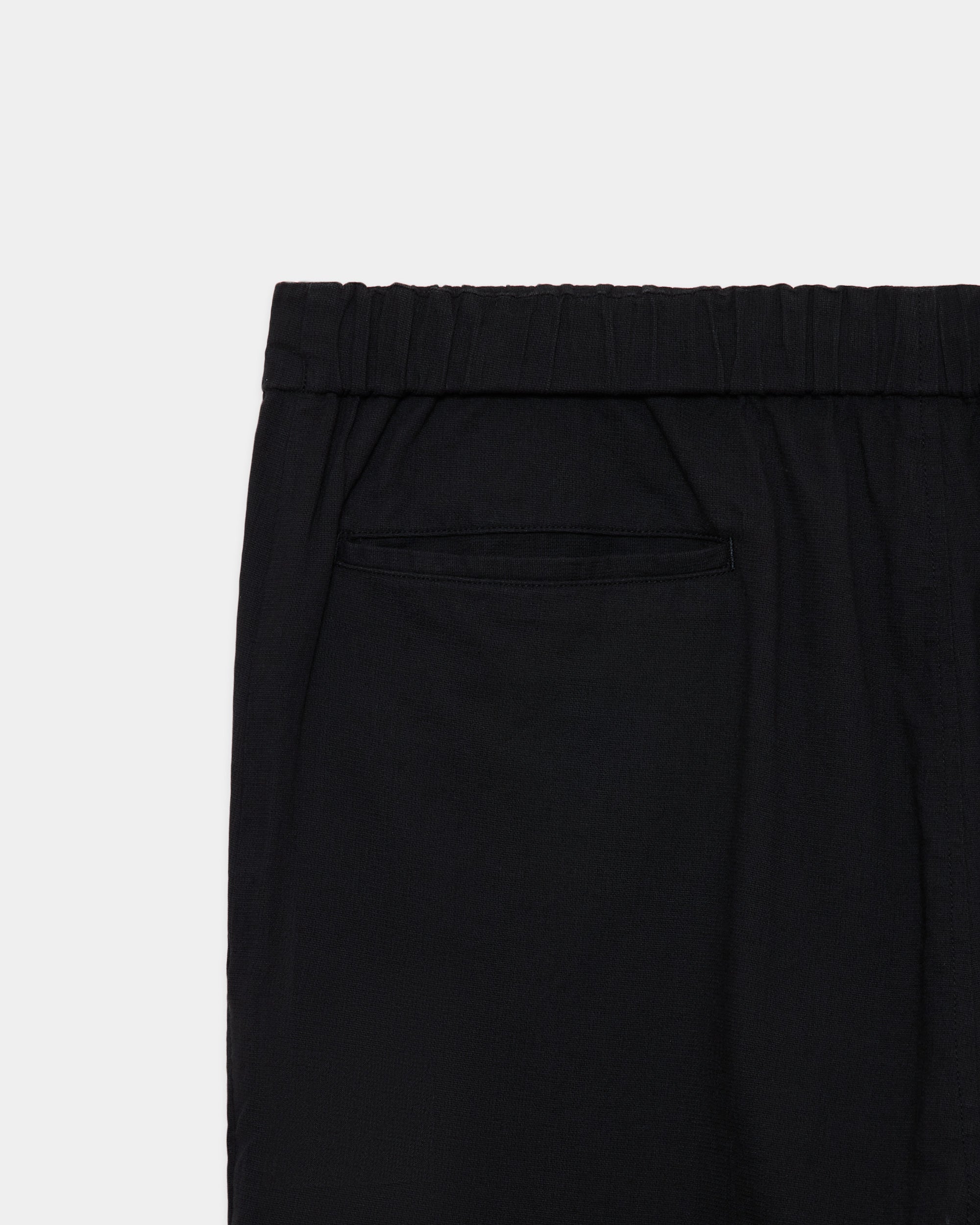 オーガニックコットン強撚ドビークロス / ニータックパンツ, Black